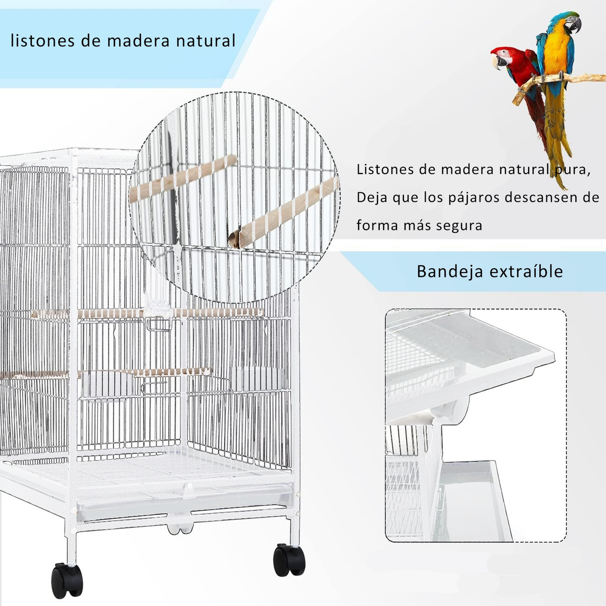 Jaula Para Pájaro Aves Canario Perico Australianos Loro Nido