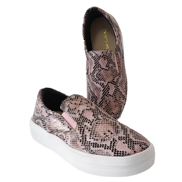 TENIS SLIP ON CON PLATAFORMA PARA MUJER ANIMAL PRINT MARCA PAVIMX MOD.505