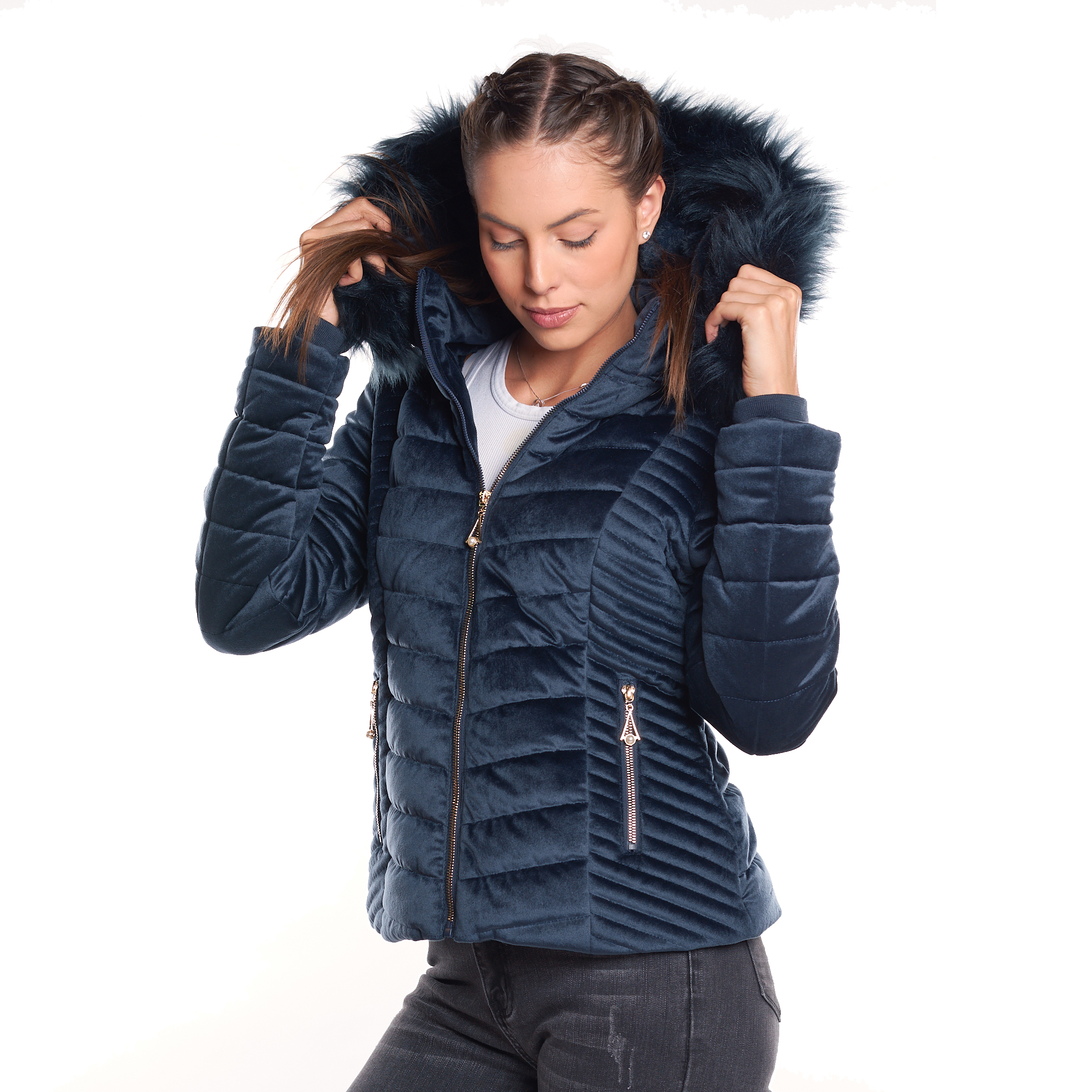 Chamarra PARA Dama en terciopelo elegante de vestir