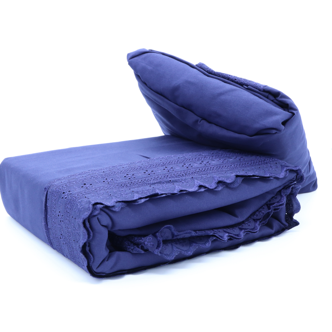 Juego de sábanas King Size Tacto Algodón 1800 Hilos, 100% poliéster, Suave y Duradero, hipoalergenico y con Control Termico. Color Azul Marino