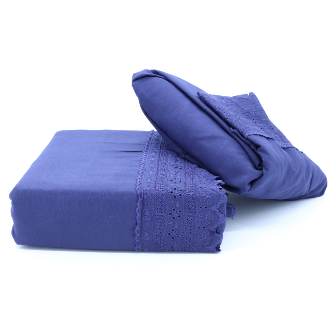 Juego de sábanas King Size Tacto Algodón 1800 Hilos, 100% poliéster, Suave y Duradero, hipoalergenico y con Control Termico. Color Azul Marino