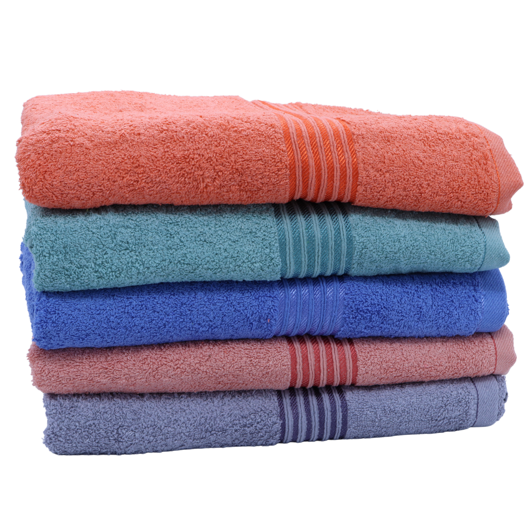Toallas de baño Grandes de algodón 80%, Juego de 5 Toallas, 600 Gramos por Metro Cuadrado, Colores Vibrantes Secado rápido y superabosrbentes (4 Listones) Marca: Genérico