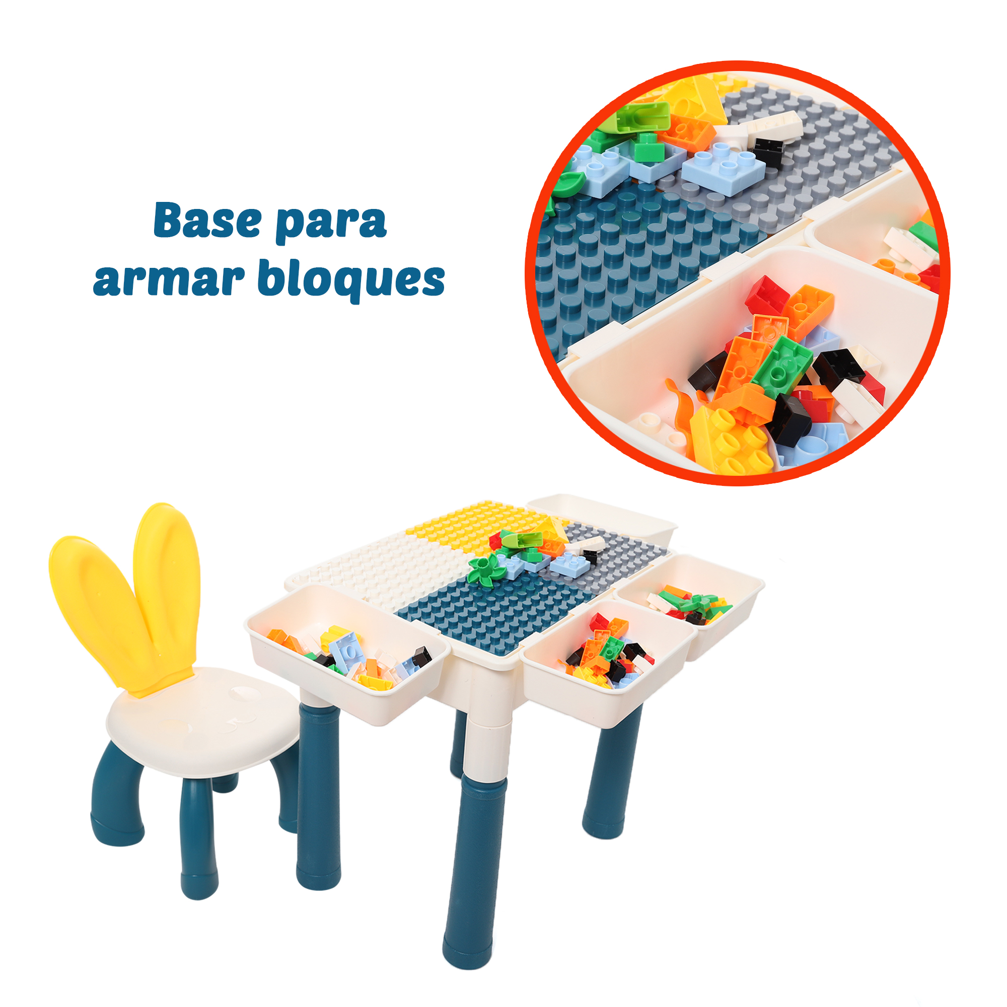 Mesa De Juego Actividades De Bloques Construcción Para Niños