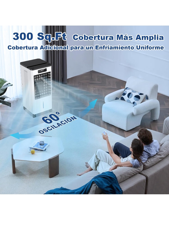 Enfriador humidificador evaporativo de aire portátil 4 modos 3 velocidades 