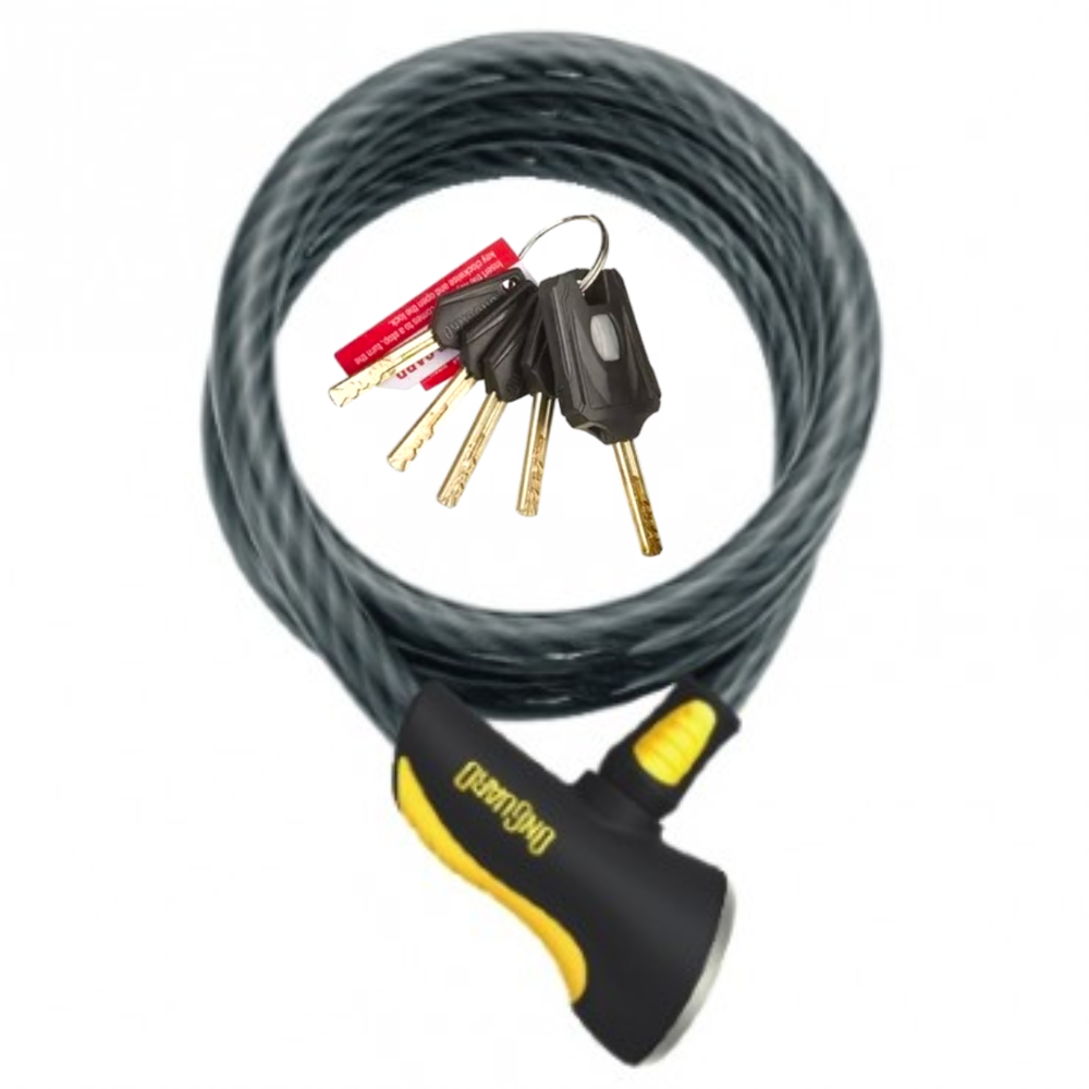 ONGUARD 8036 Akita - Cerradura de Cable (20 mm x 1,8 m) - para Motocicleta o Bicicleta