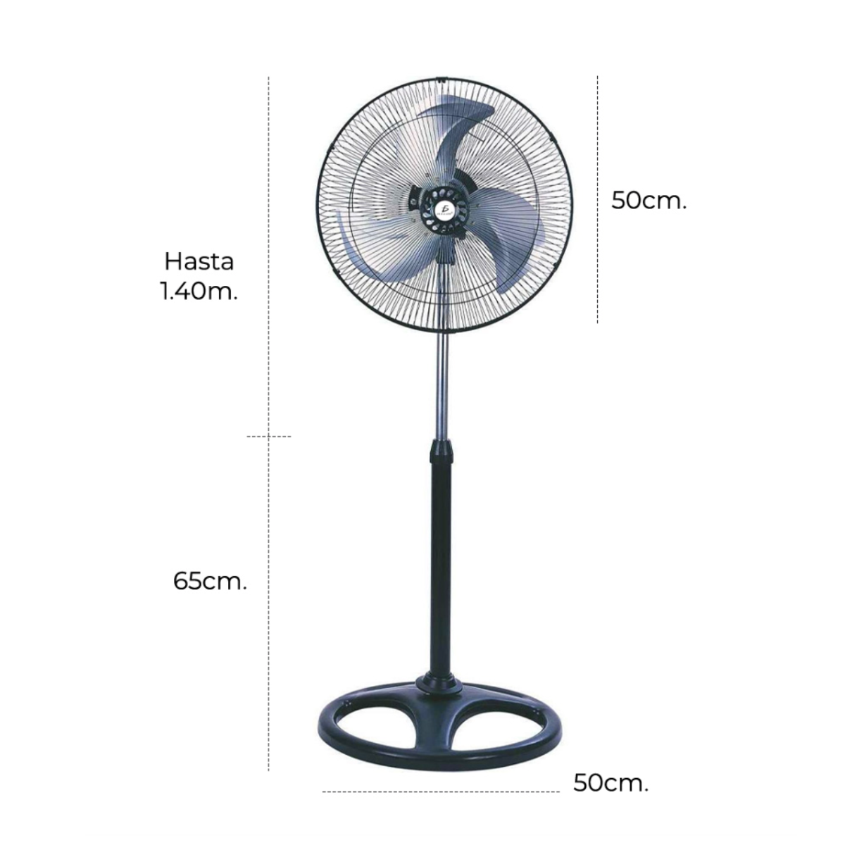 Ventilador de pie con 3 velocidades silencioso y giratorio 18" de diámetro