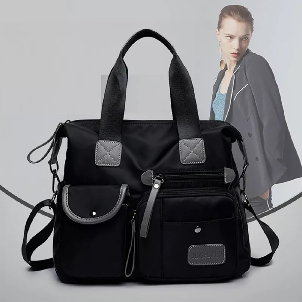 Bolso Bandolera Impermeable Con Bolsillos Para Mujer