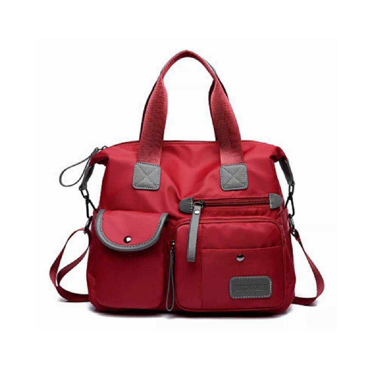 Bolso Bandolera Impermeable Con Bolsillos Para Mujer Rojo