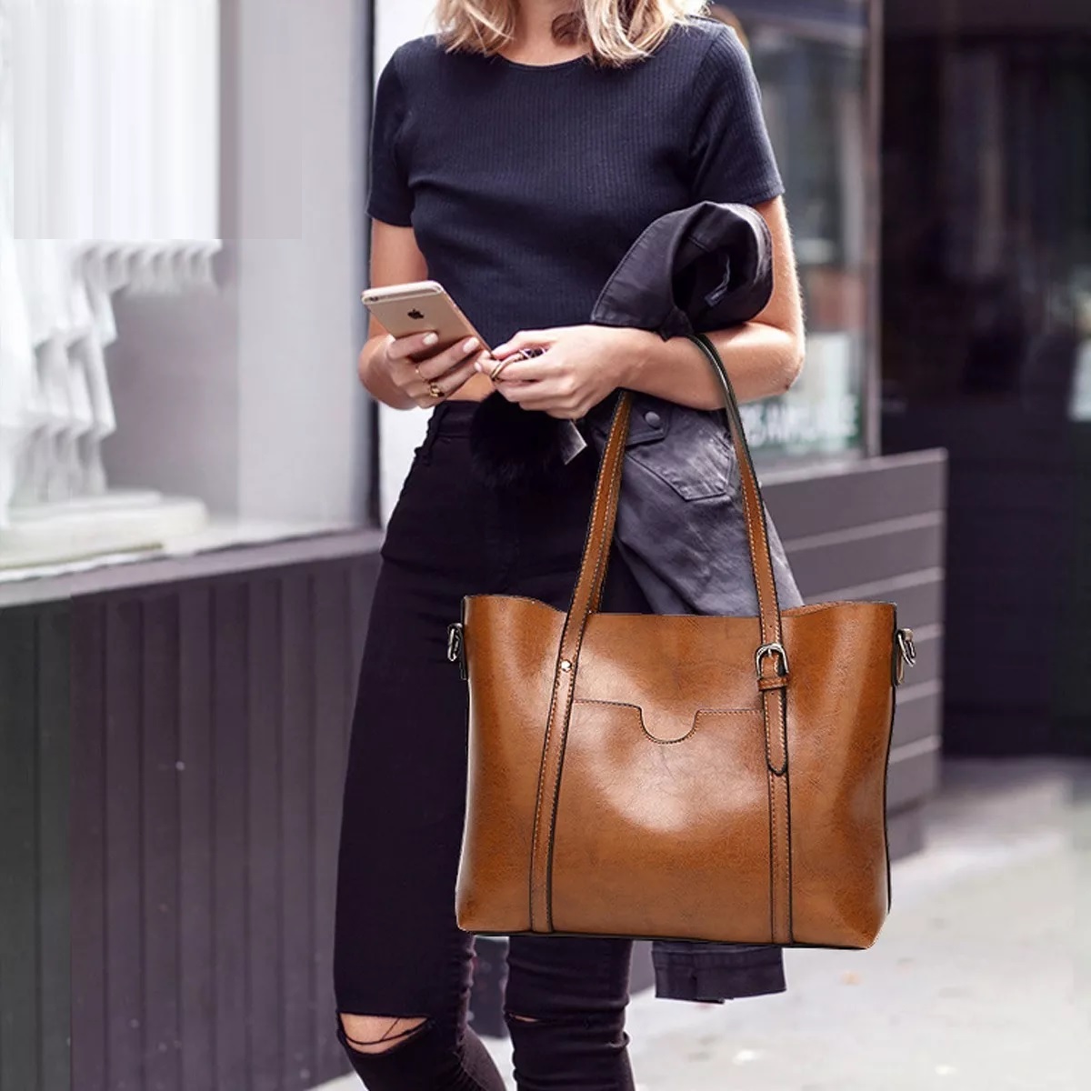 Bolsa De Tote Dama Bandolera Cafe