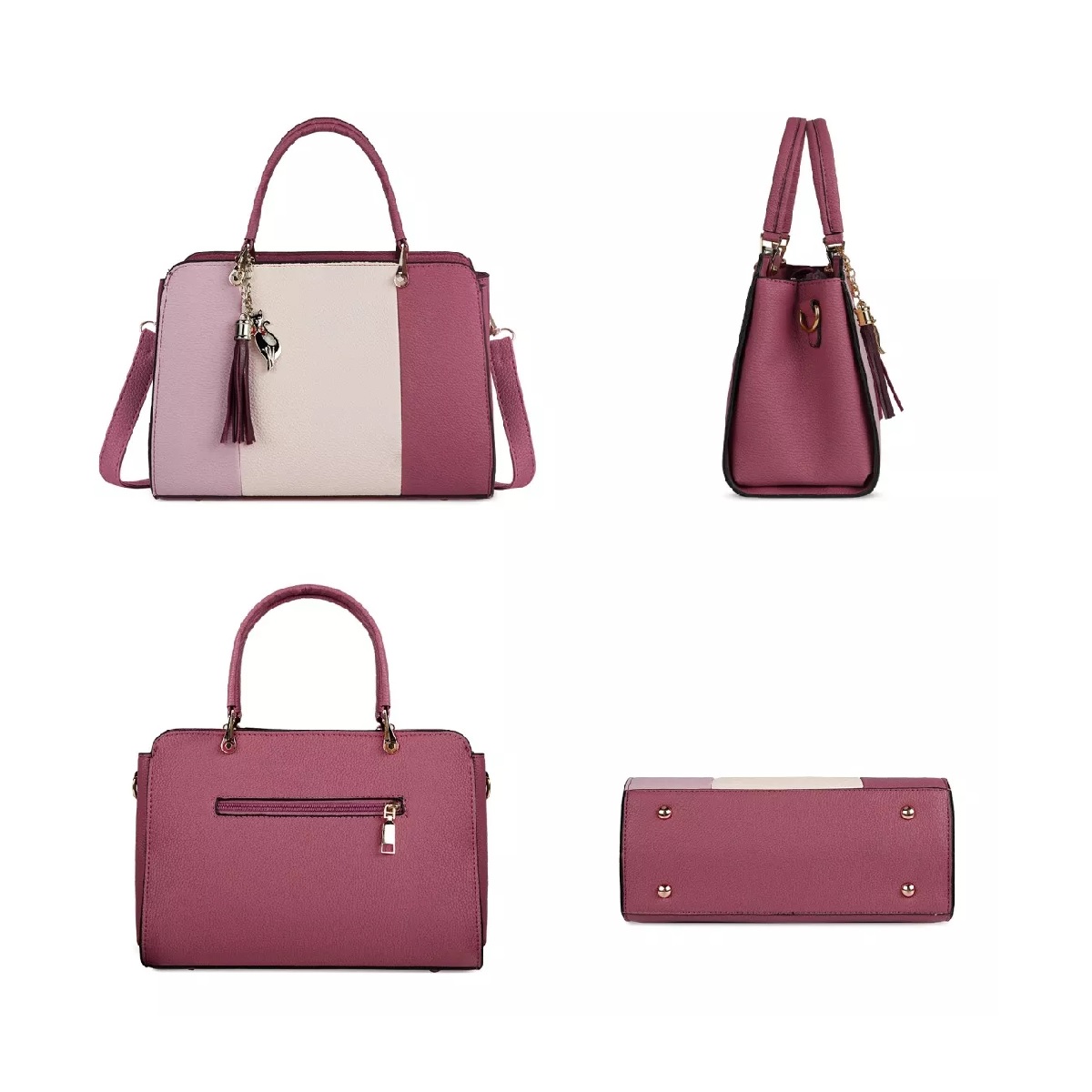 Bolsa Mujer Dama Moda Rosa Oscuro Gato