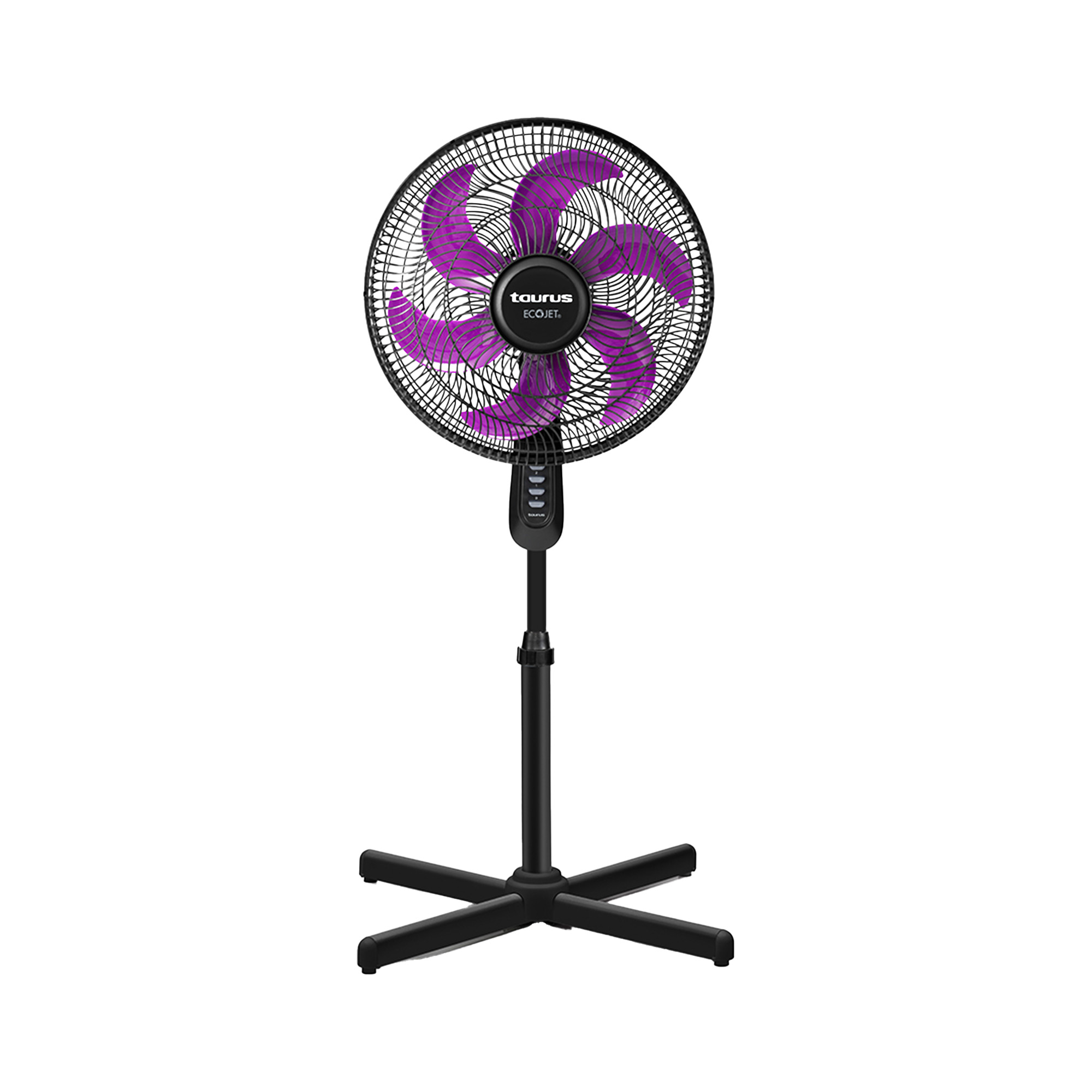 Ventilador de Pedestal de 16'' Taurus ECOJET Universe con 3 Velocidades y 6 Aspas, Negro.