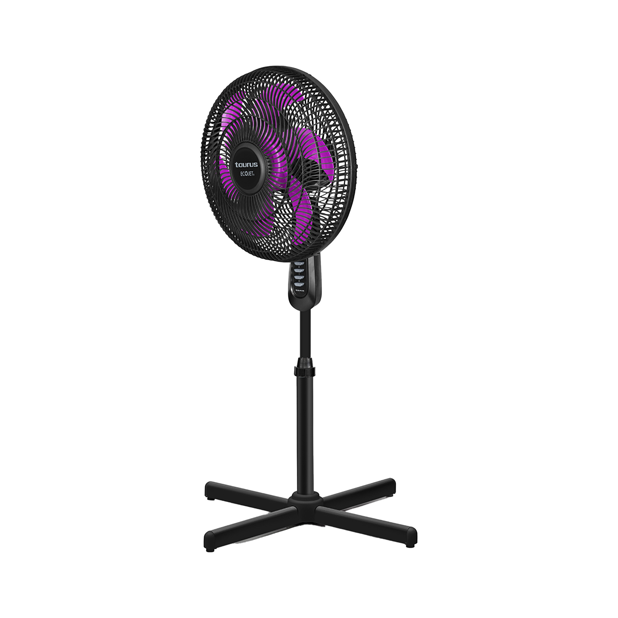 Ventilador de Pedestal de 16'' Taurus ECOJET Universe con 3 Velocidades y 6 Aspas, Negro.