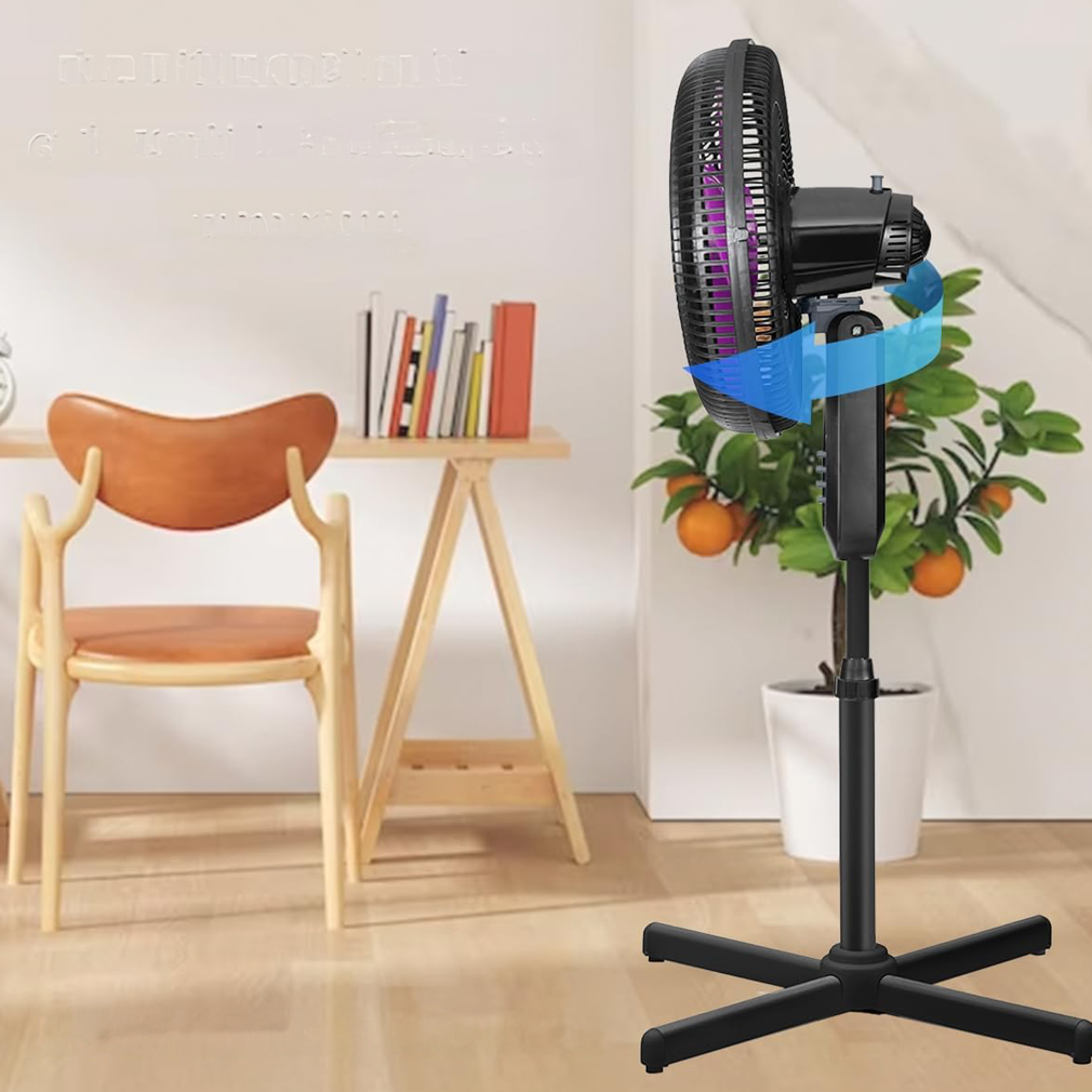 Ventilador de Pedestal de 16'' Taurus ECOJET Universe con 3 Velocidades y 6 Aspas, Negro.