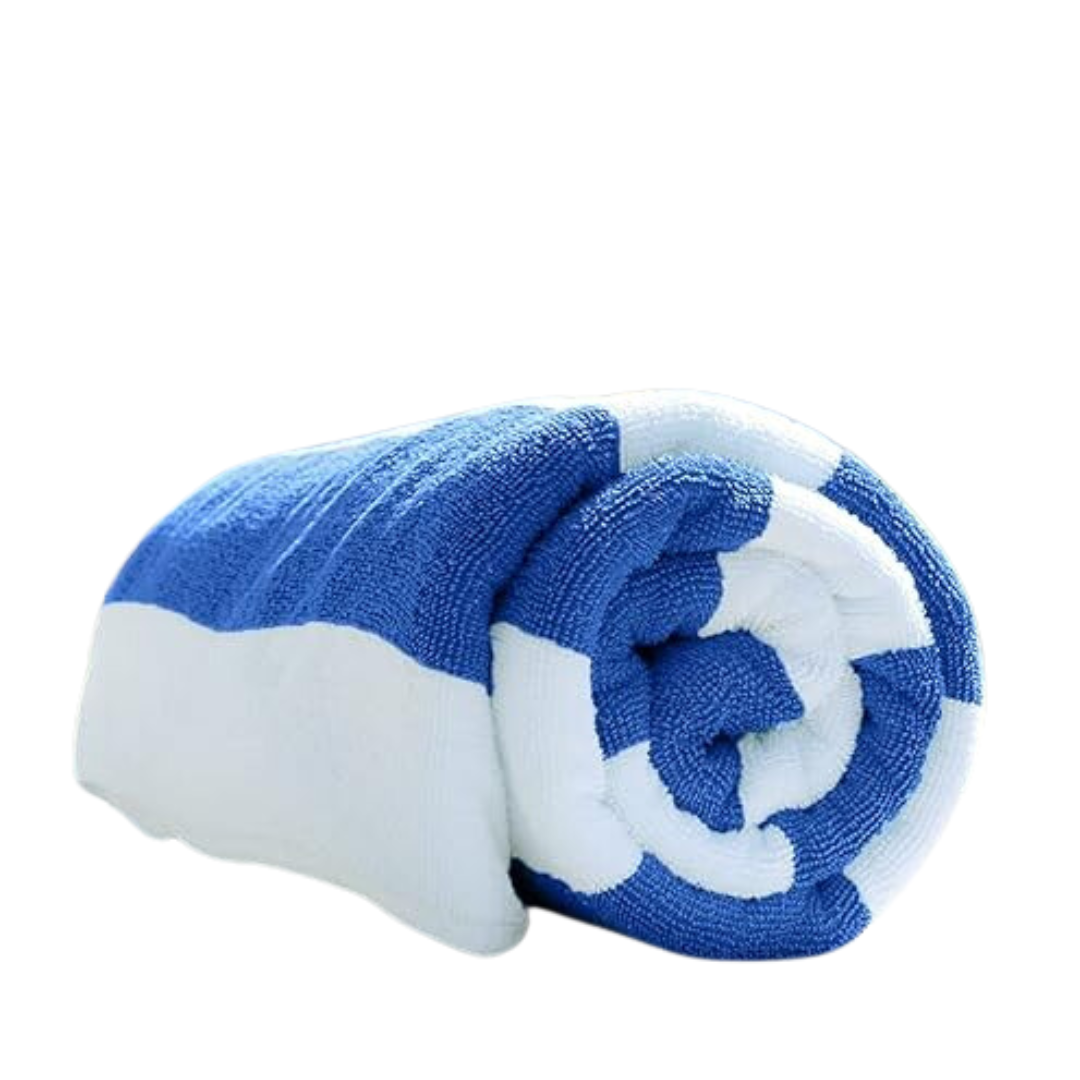 Toallas de Rayas Azules, Juego de 3 Toallas para alberca, Playa, SPA, Jacuzzi, Sauna y Uso Interior y Exterior (Azul) Extra Suaves y absorbentes 100x180cm 500gr 100% Poliester Microfibra