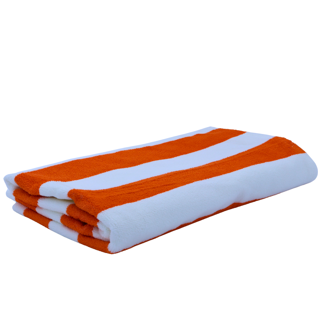 Toallas de Rayas Naranjas, Juego de 3 Toallas para alberca, Playa, SPA, Jacuzzi, Sauna y Uso Interior y Exterior Extra Suaves y absorbentes 100x180cm 500gr 100% Poliester Microfibra.