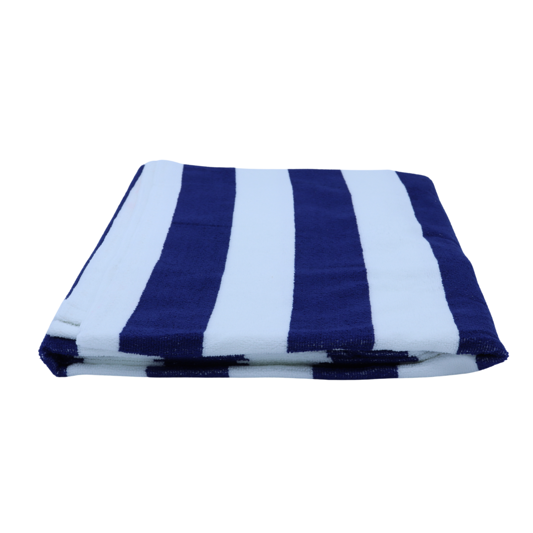 Toallas de Rayas Azul Marino, Juego de 3 Toallas para alberca, Playa, SPA, Jacuzzi, Sauna y Uso Interior y Exterior (Azul) Extra Suaves y absorbentes 100x180cm 500gr 100% Poliester Microfibra