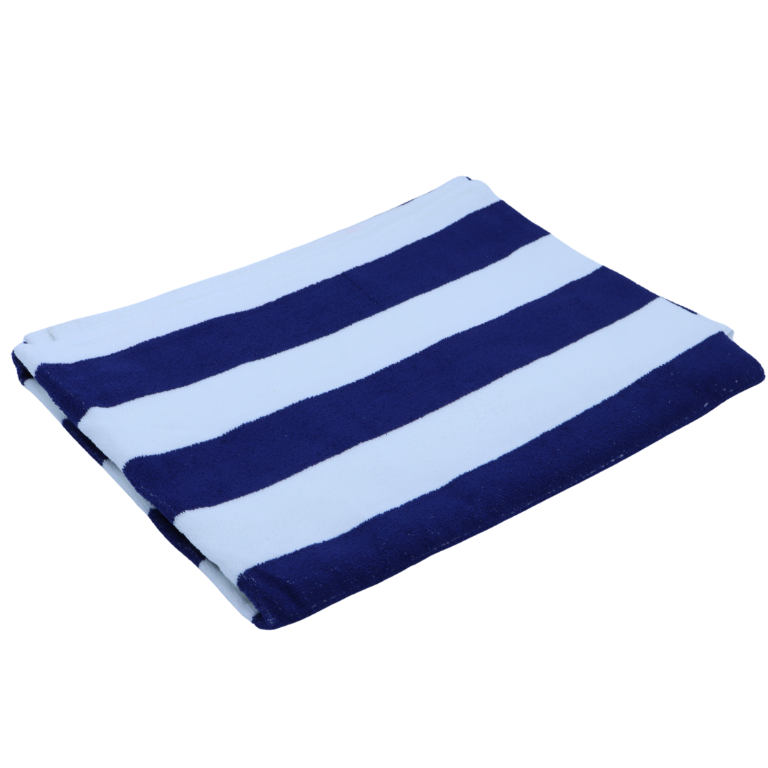 Toallas de Rayas Azul Marino, Juego de 3 Toallas para alberca, Playa, SPA, Jacuzzi, Sauna y Uso Interior y Exterior (Azul) Extra Suaves y absorbentes 100x180cm 500gr 100% Poliester Microfibra