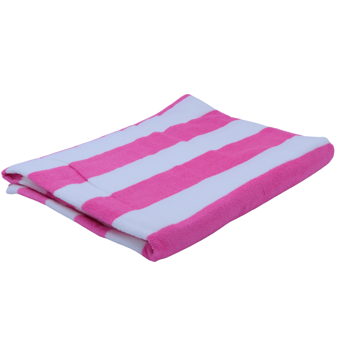 Toalla de Rayas Rosa, 1Toalla para alberca, Playa, SPA, Jacuzzi, Sauna y Uso Interior y Exterior Extra Suaves y absorbentes 100x180cm 500gr 100% Poliéster Microfibra