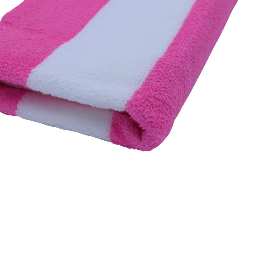 Toalla de Rayas Rosa, 1Toalla para alberca, Playa, SPA, Jacuzzi, Sauna y Uso Interior y Exterior Extra Suaves y absorbentes 100x180cm 500gr 100% Poliéster Microfibra