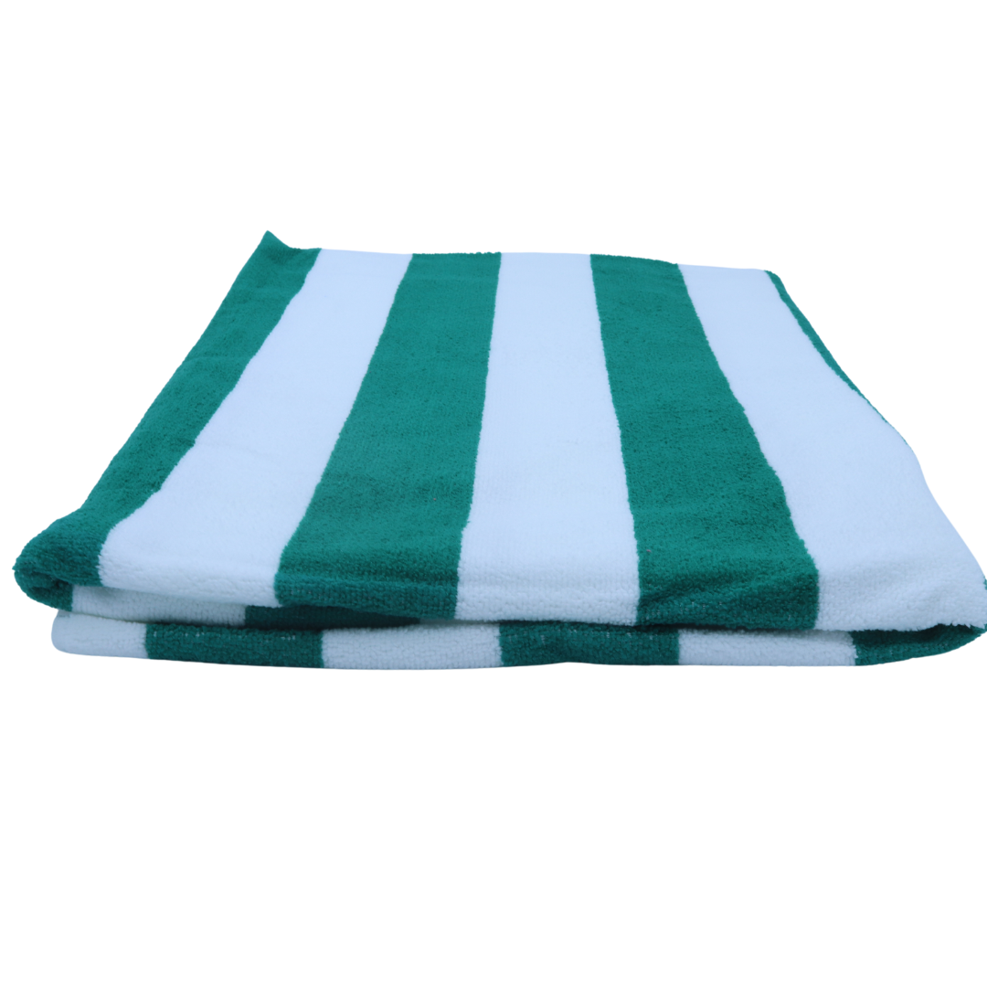 Toalla de Rayas Verde, 1 Toalla para alberca, Playa, SPA, Jacuzzi, Sauna y Uso Interior y Exterior Extra Suaves y absorbentes 100x180cm 500gr 100% Poliester Microfibra