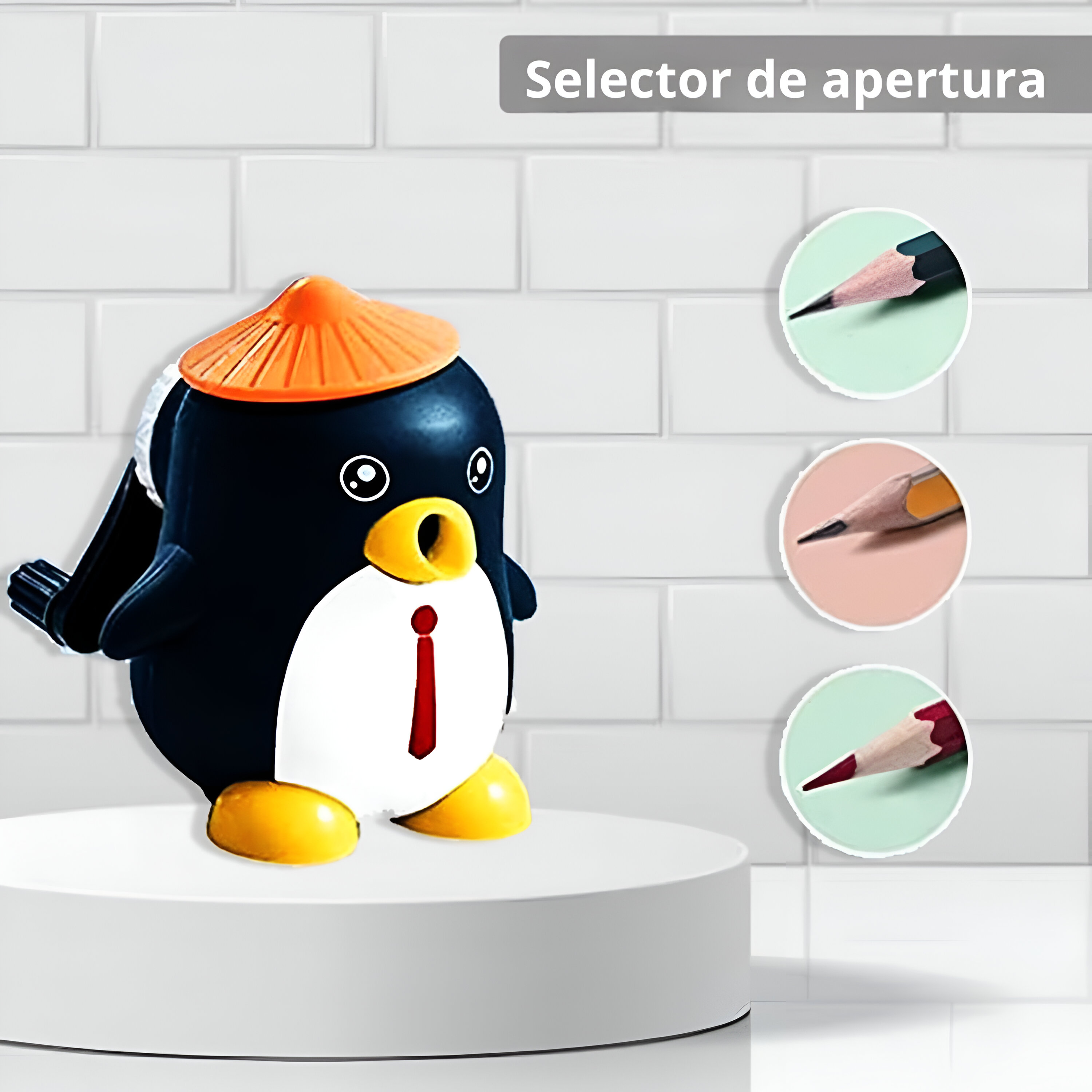 Sacapuntas Manual  en Forma de Pingüino
