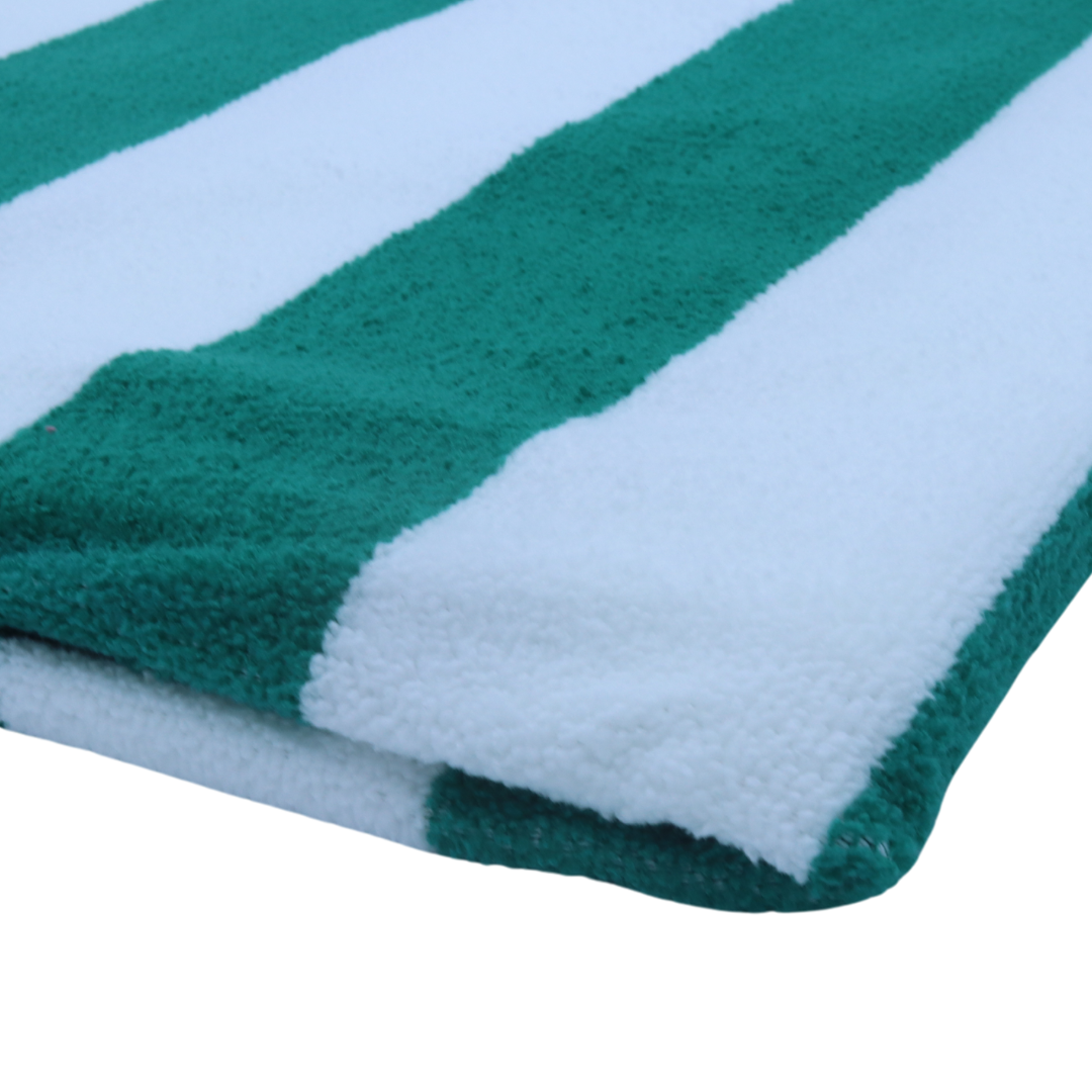 Toalla de Rayas Verde, 1 Toalla para alberca, Playa, SPA, Jacuzzi, Sauna y Uso Interior y Exterior Extra Suaves y absorbentes 100x180cm 500gr 100% Poliester Microfibra