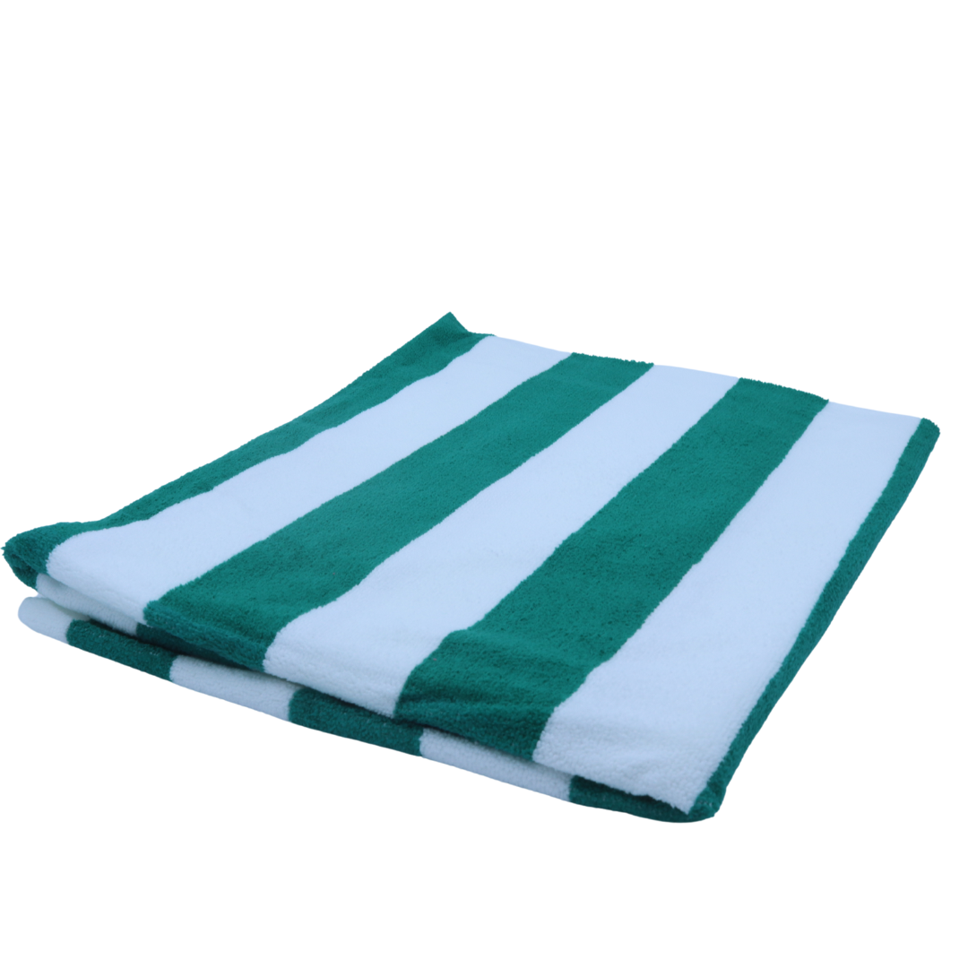 Toalla de Rayas Verde, 1 Toalla para alberca, Playa, SPA, Jacuzzi, Sauna y Uso Interior y Exterior Extra Suaves y absorbentes 100x180cm 500gr 100% Poliester Microfibra