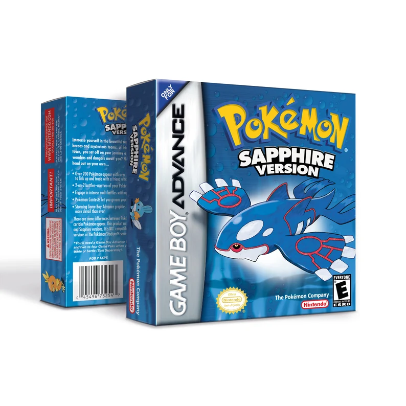 Pokémon Sapphire Gba Juego Físico En Caja Con Protección.