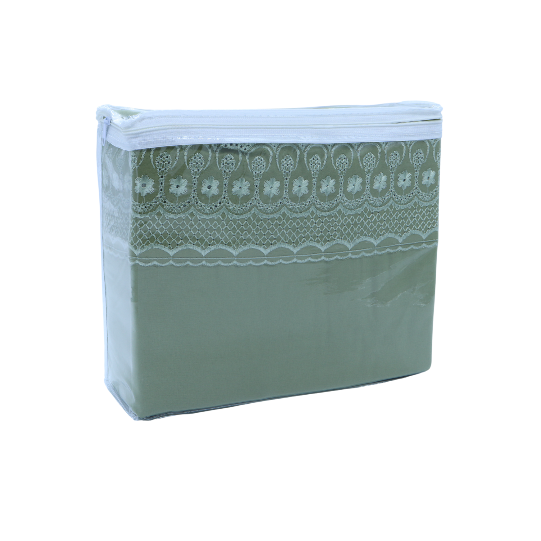 Juego de sábanas Matrimonial Tacto Algodón 1800 Hilos, 100% poliéster, Suave y Duradero, hipoalergenico y con Control Termico. Color Verde