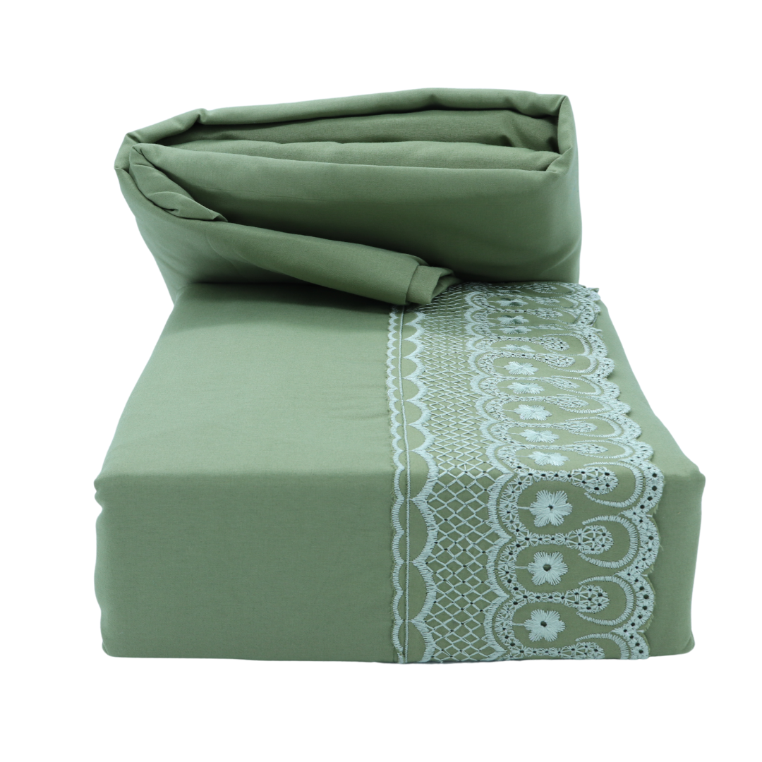 Juego de sábanas Matrimonial Tacto Algodón 1800 Hilos, 100% poliéster, Suave y Duradero, hipoalergenico y con Control Termico. Color Verde