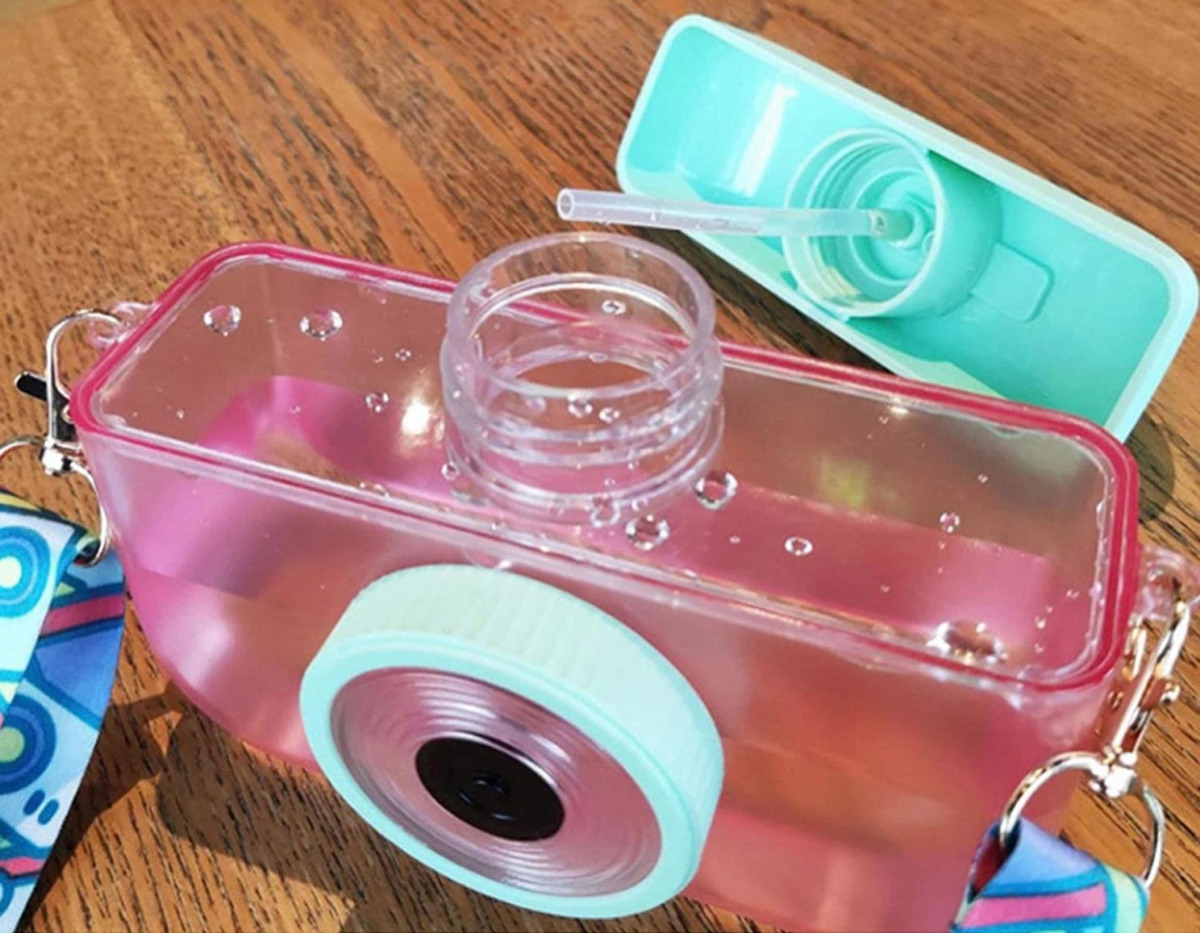 Cantimplora Niños Cámara Correa Escuela Agua Botella 2101 Lila