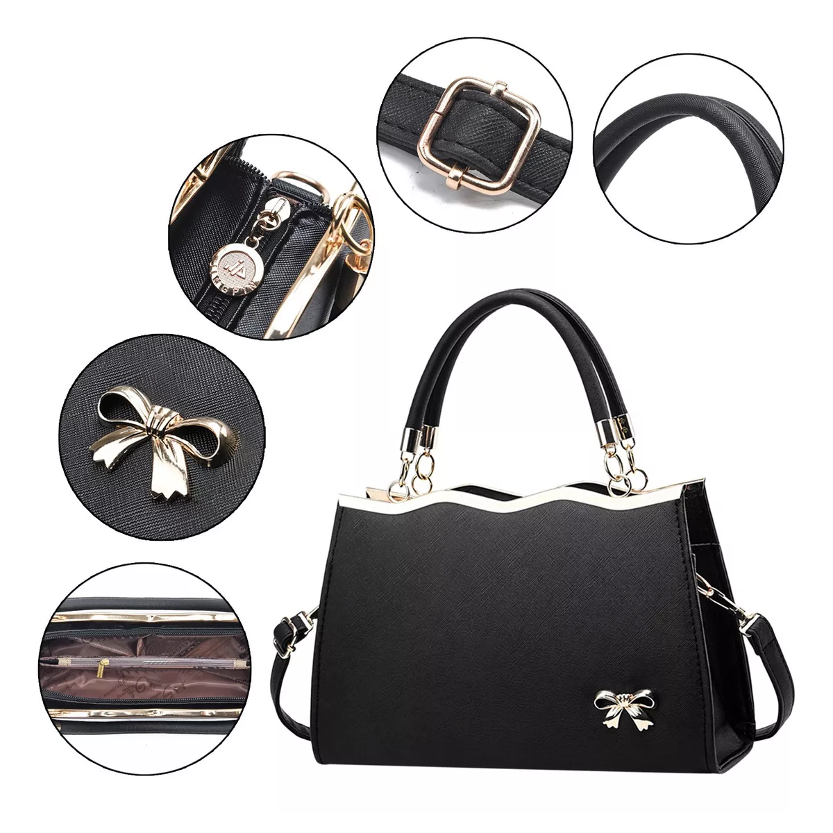 Bolso Bandolera Negra Dama Mano Impermeable De Viaje Laptop