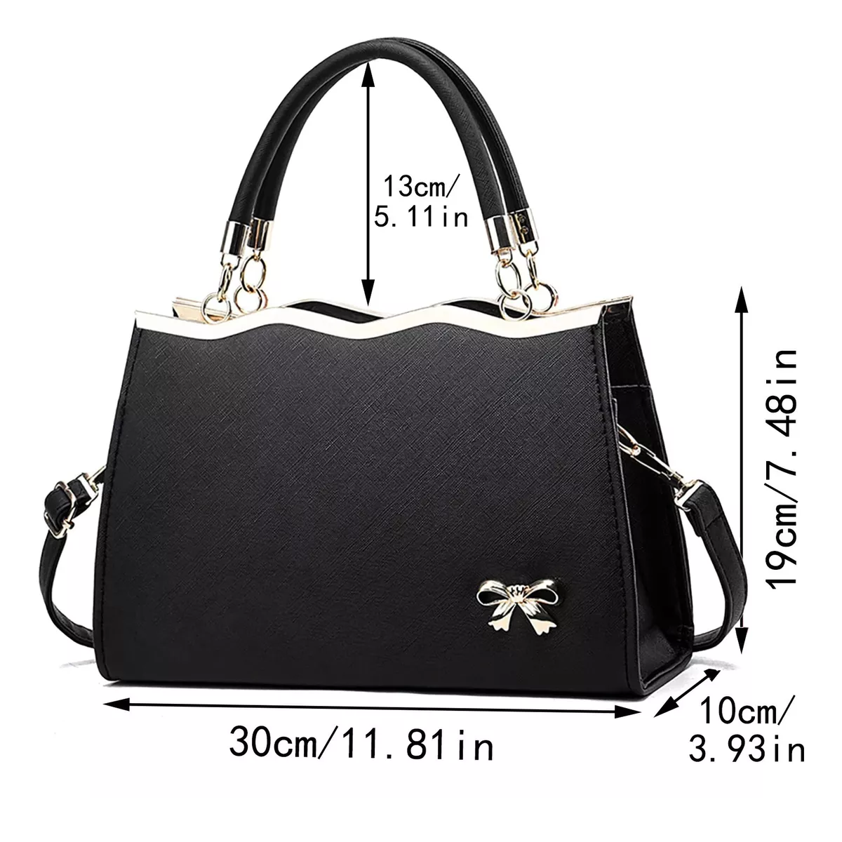 Bolso Bandolera Negra Dama Mano Impermeable De Viaje Laptop