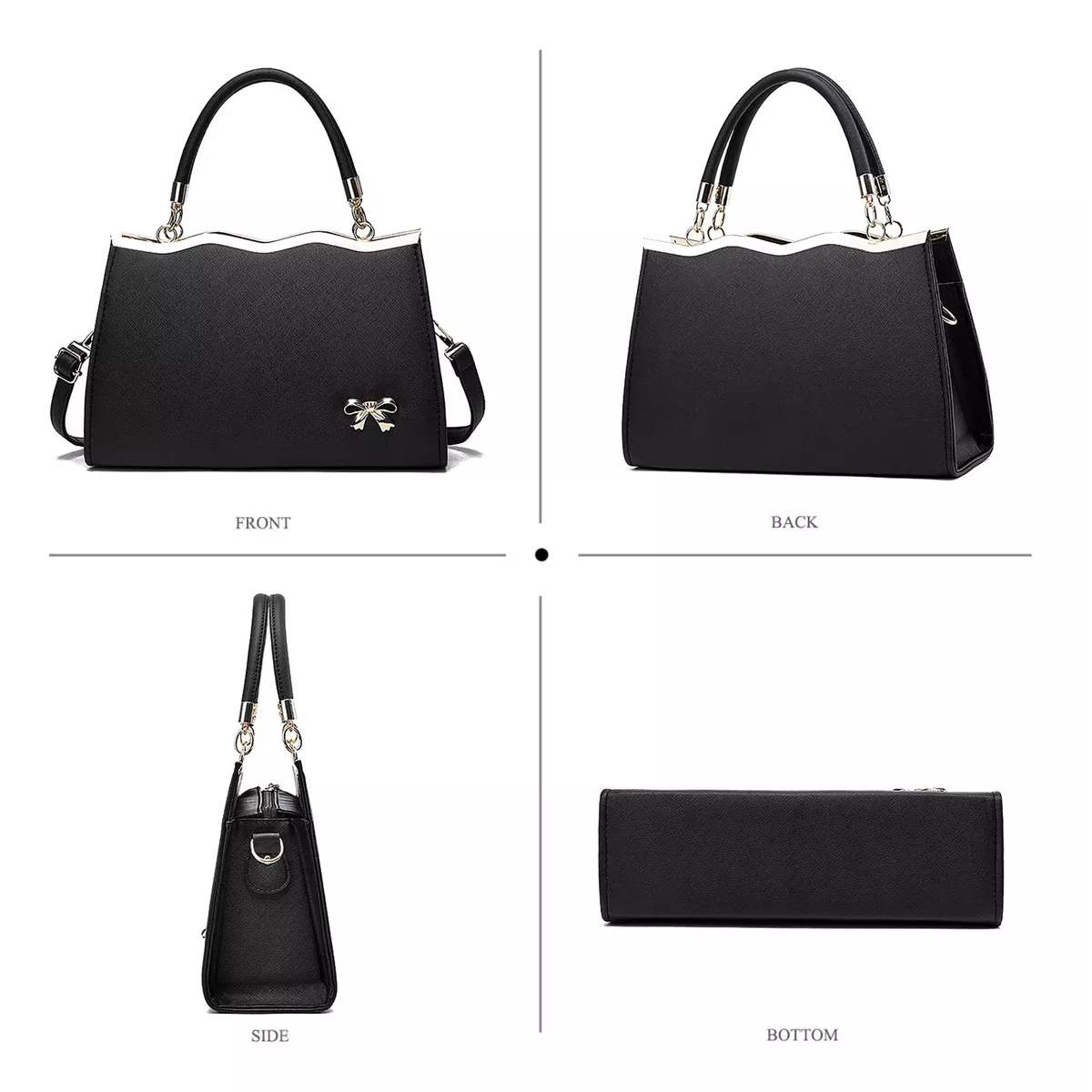 Bolso Bandolera Negra Dama Mano Impermeable De Viaje Laptop