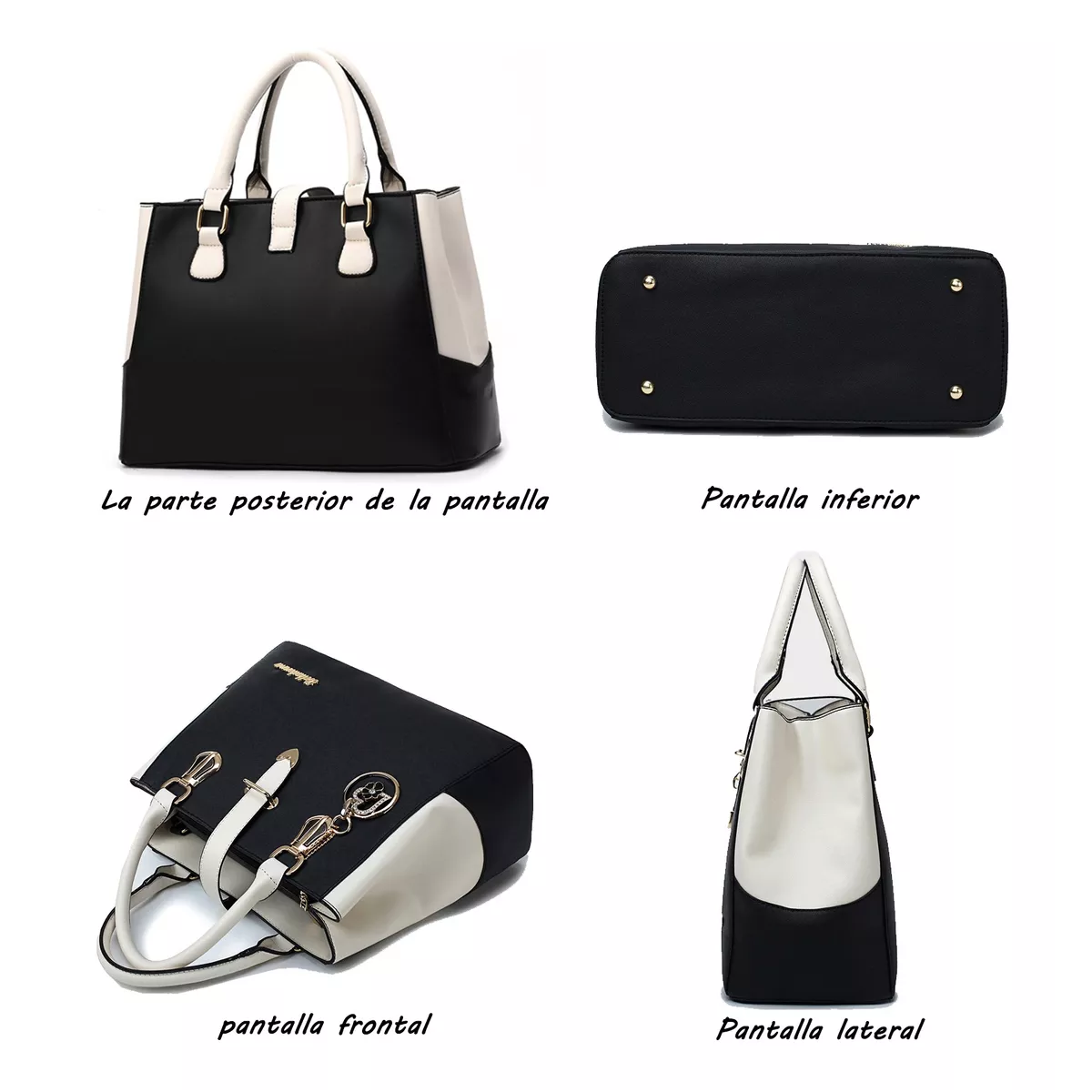 Bolsas Mujer Crossbody Bandolera Bolsa Blanco Y Negro Dama
