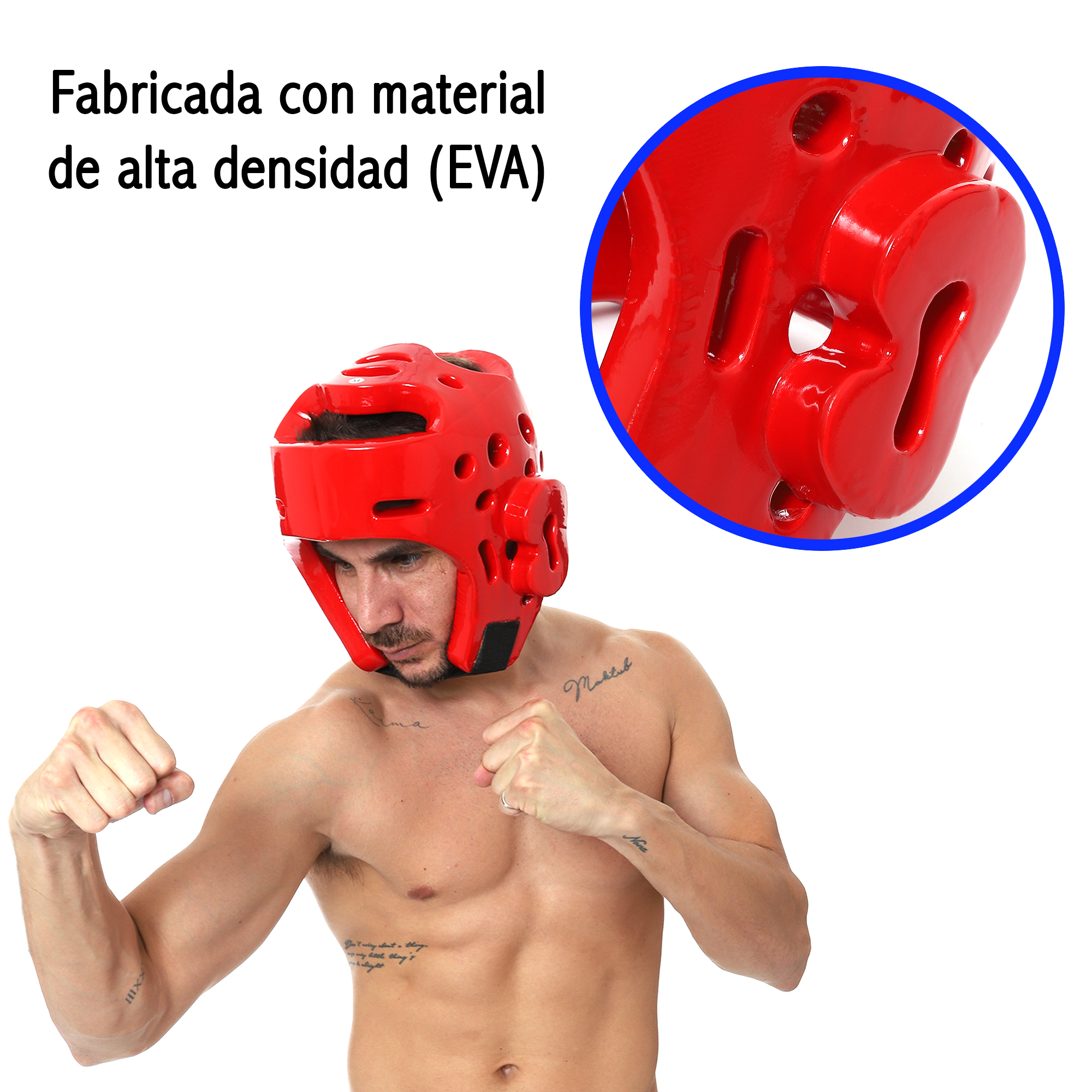 Casco Careta Abierto Taekwondo Box Ajustable Pomulo Protector Rojo Mediana Medium.