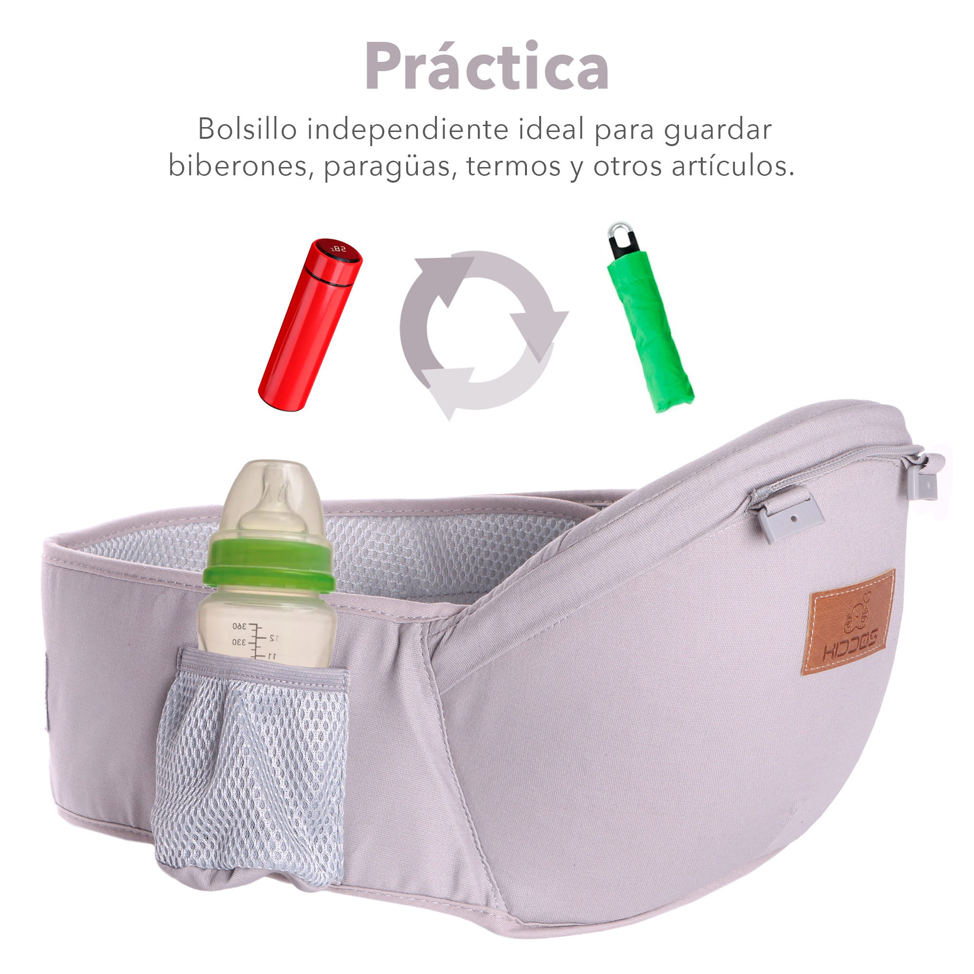 Mochila Cangurera Bebe Porta Bebes Ergonomica Multifuncional Color Gris.
