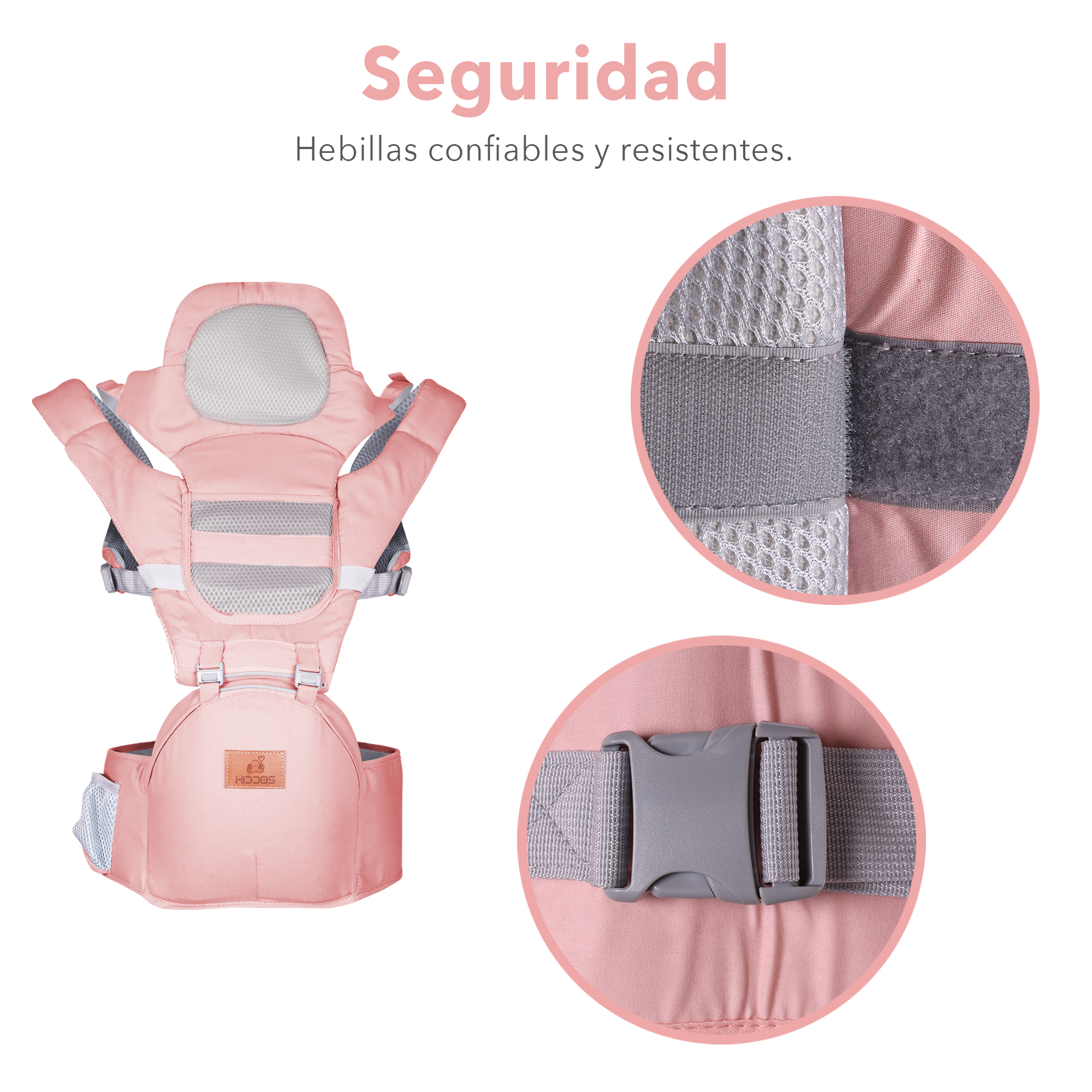 Mochila Cangurera Bebe Porta Bebes Ergonomica Multifuncional Color Rosa.