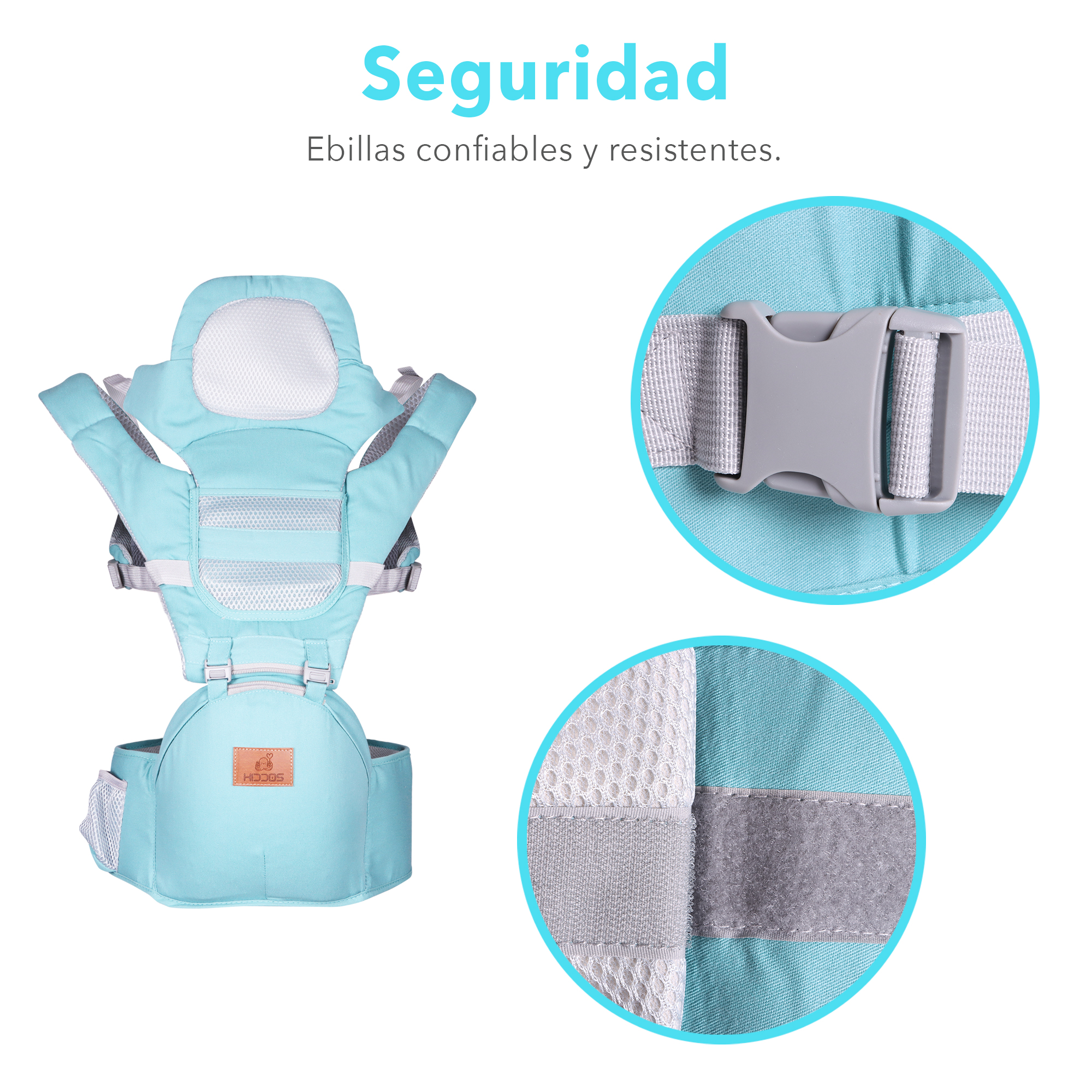 Mochila Cangurera Bebe Porta Bebes Ergonomica Multifuncional Color Azul cielo.