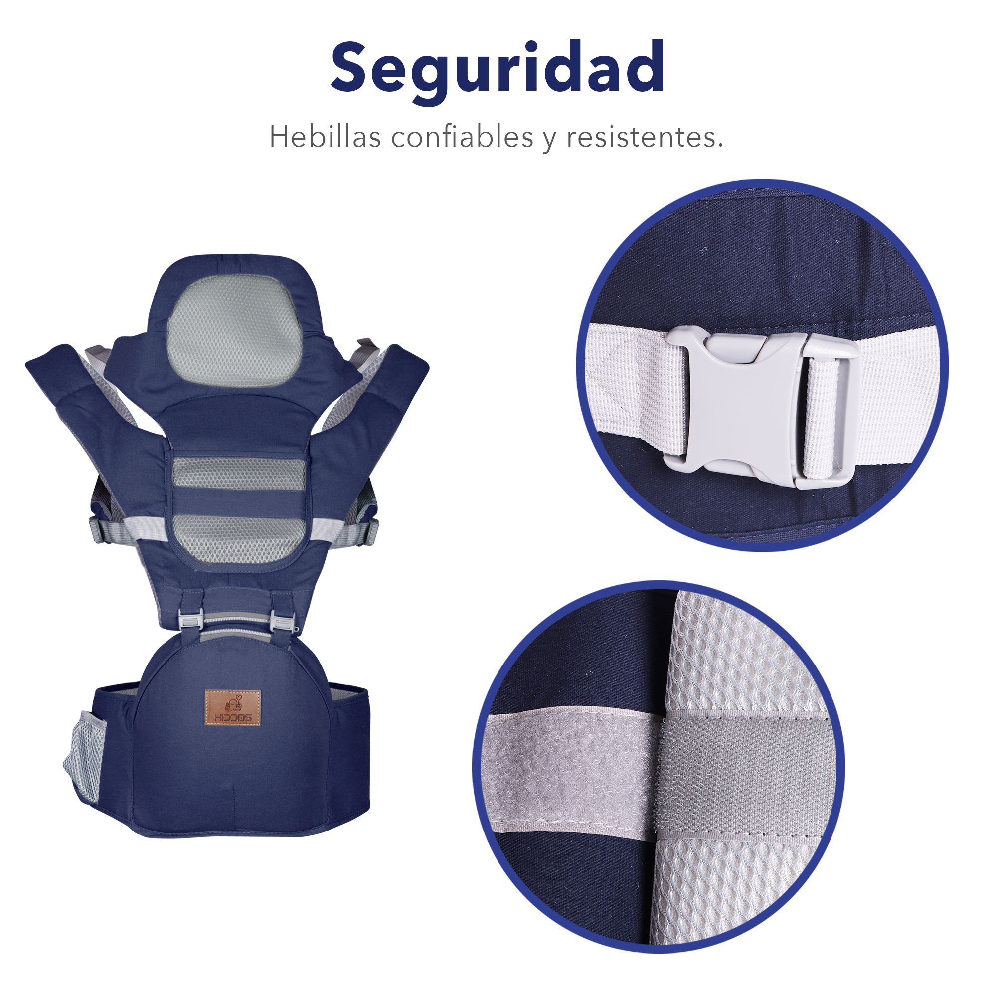 Mochila Cangurera Bebe Porta Bebes Ergonomica Multifuncional Color Azul marino.