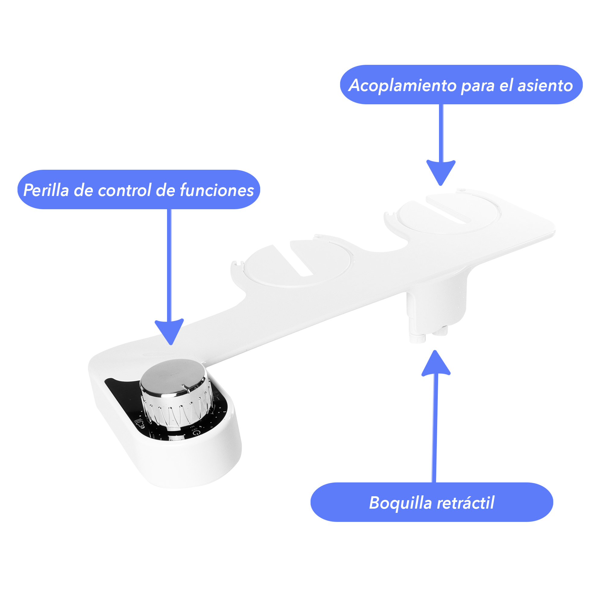 Bidet Baño Accesorio Para Inodoro Fácil Instalación Rociador Autolimpieza .