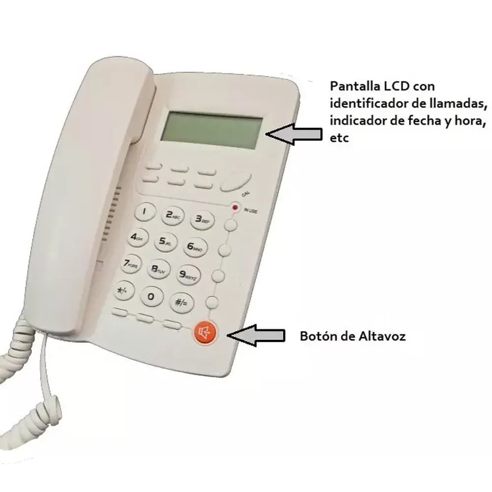 Telefono Fijo Con Identificador Altavoz Para Casa U Oficina