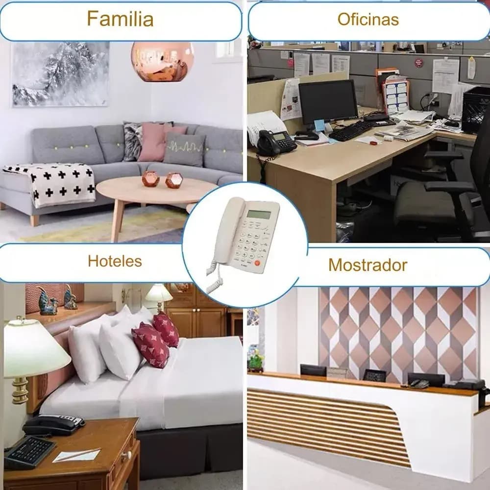Telefono Fijo Con Identificador Altavoz Para Casa U Oficina