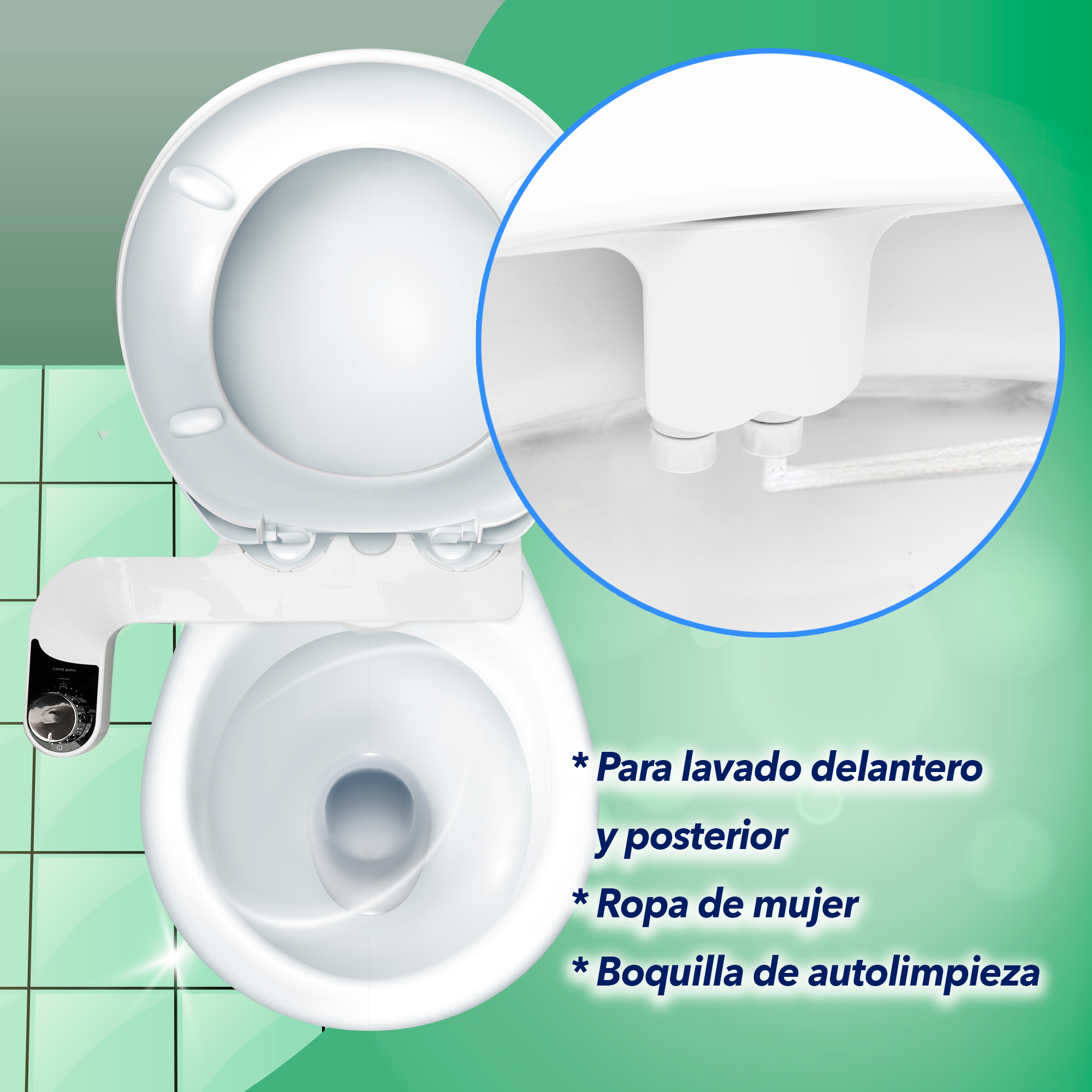 Bidet Baño Accesorio Para Inodoro Fácil Instalación Rociador Autolimpieza .