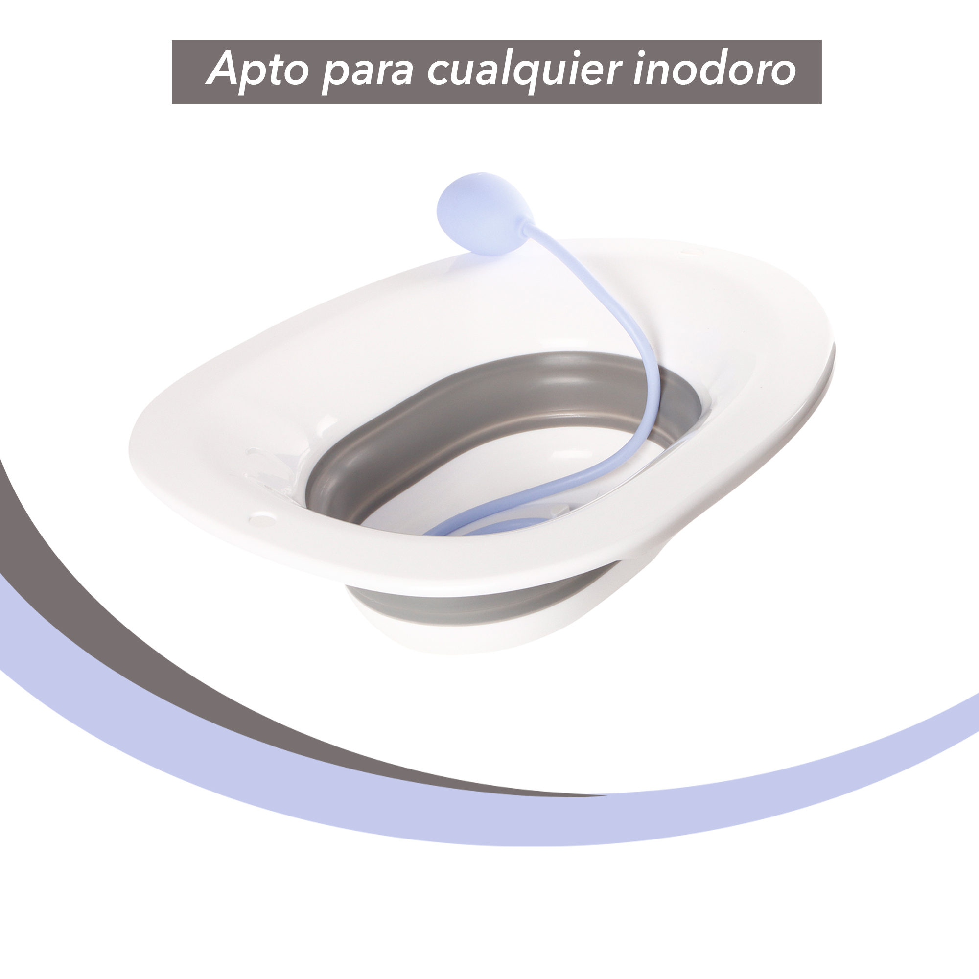 Kit De Baño Para Hemorroides Asiento De Inodoro Bidet Masaje GRIS.