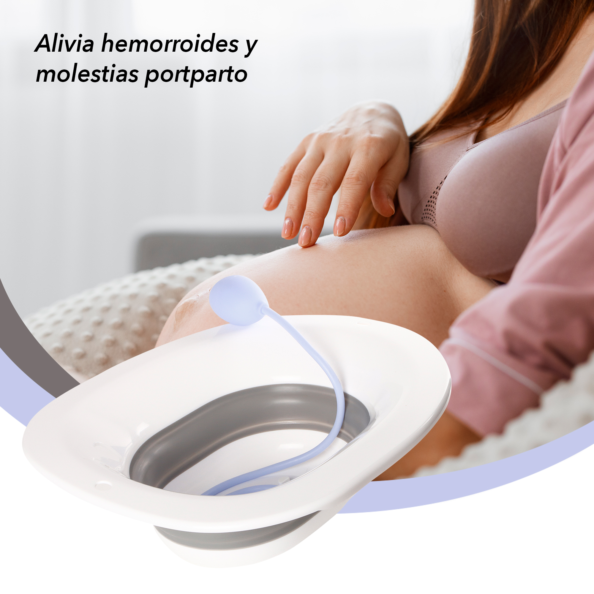 Kit De Baño Para Hemorroides Asiento De Inodoro Bidet Masaje GRIS.
