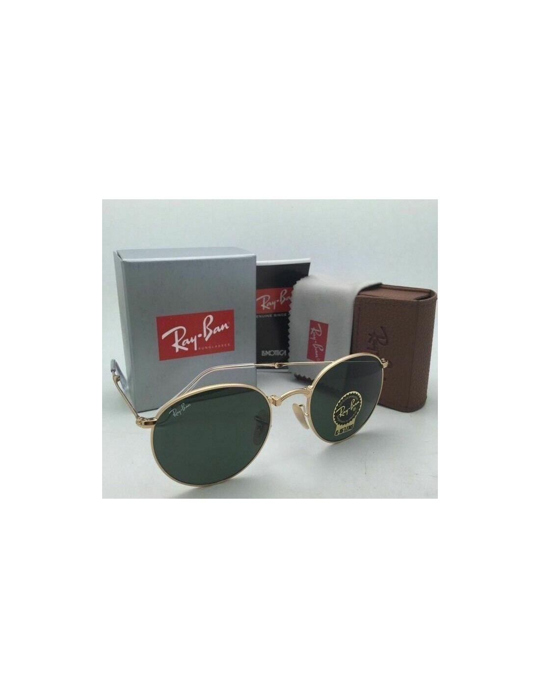 Lentes de sol Ray Ban Rb3532 001 Round Metal Folding Clasico G-15 Dorado