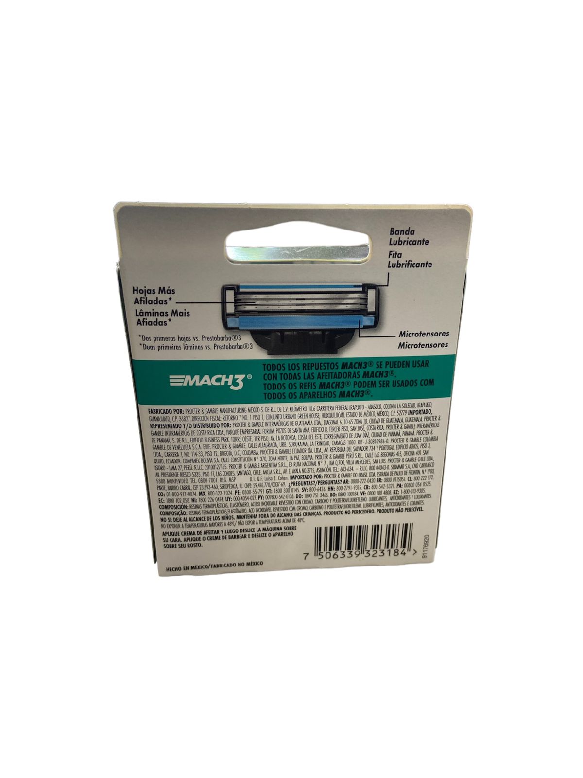 Repuesto Gillette Mach3 Cartucho Con 6 Pz  