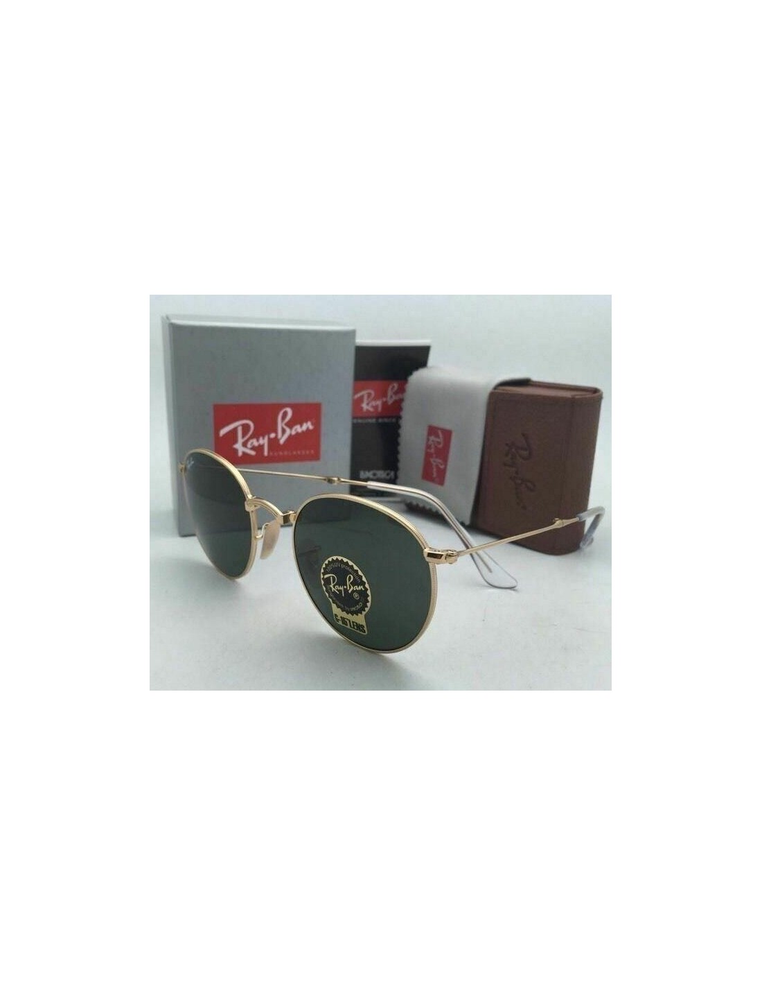 Lentes de sol Ray Ban Rb3532 001 Round Metal Folding Clasico G-15 Dorado