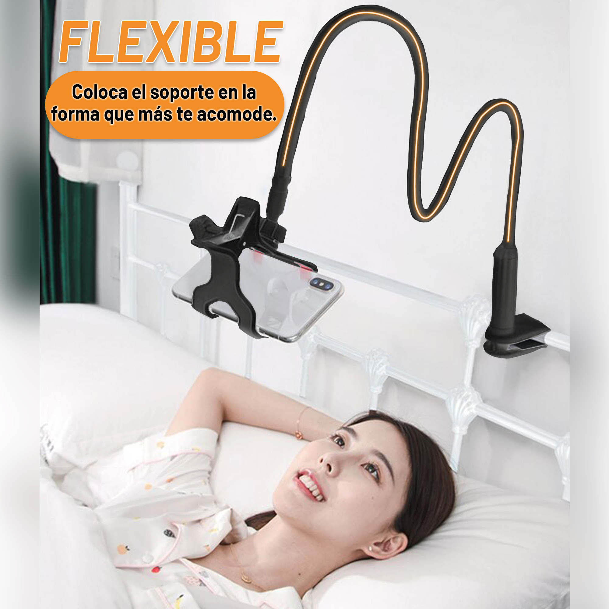 Soporte para Celular Archy Brazo Flexible Universal Multiangulo Rotación 360 Mesa Escritorio Hogar Oficina con Brazo De Ajuste Clip Pinza Porta Celular.